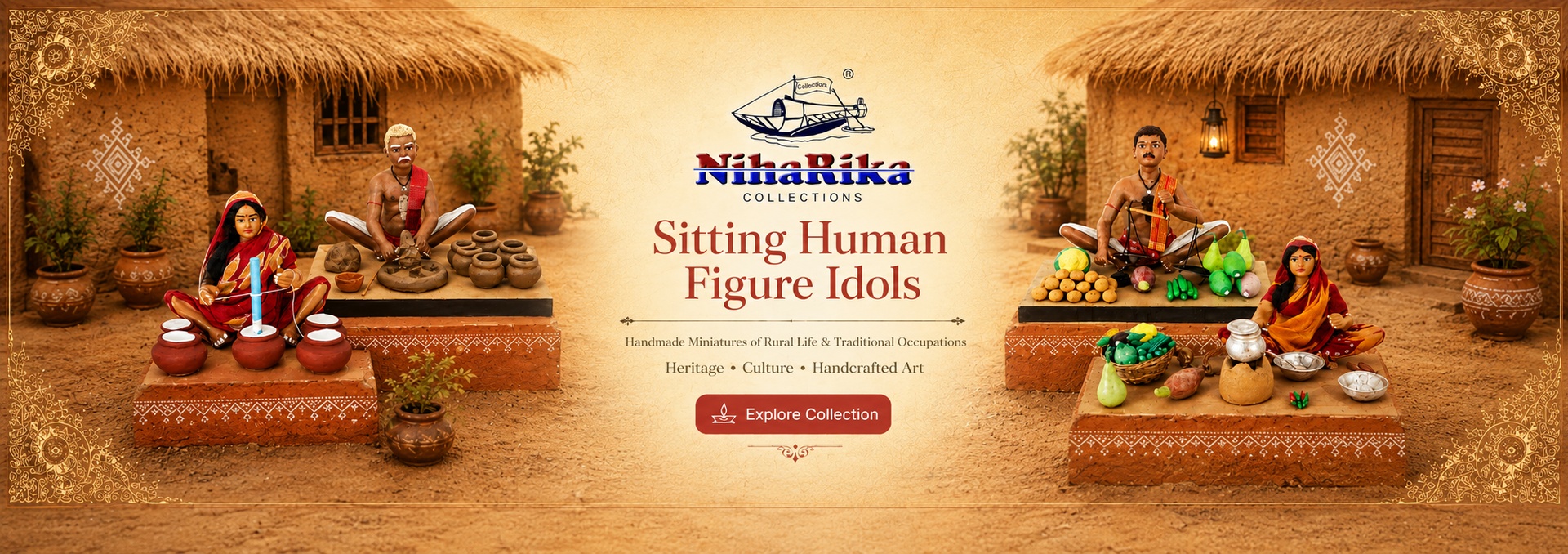 Sitting Human Figure Idols