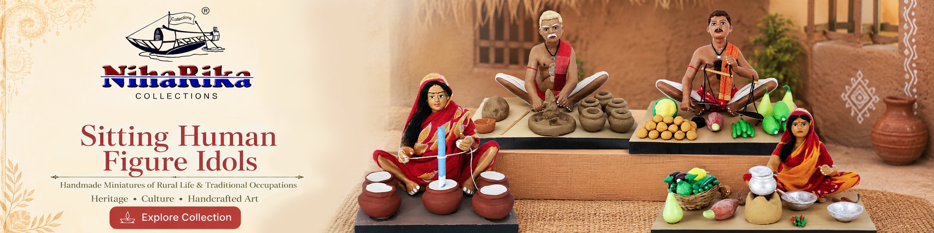 Sitting Human Figure Idols