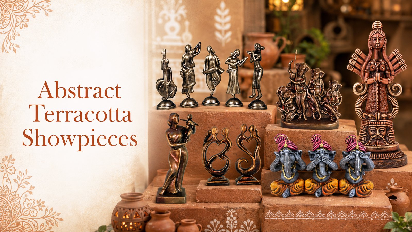 Abstract Terracotta Showpieces