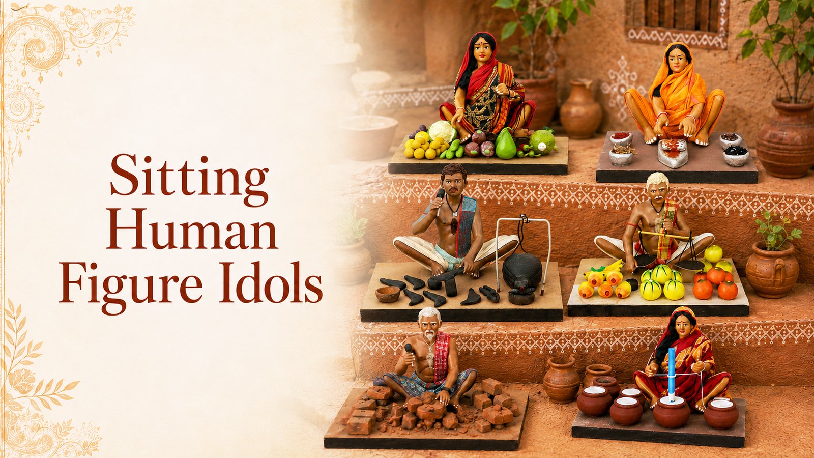 Sitting Human Figure Idols