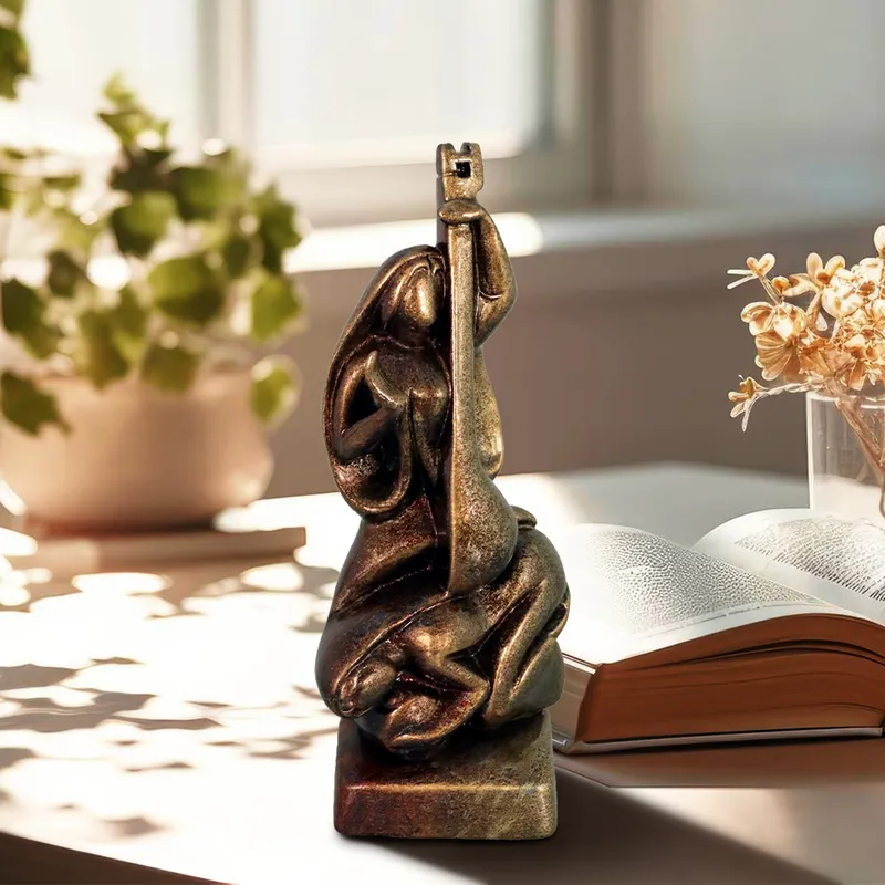 Devi Sarasvati | Handmade Terracotta Clay Figurine | Abstract Terracotta Showpieces