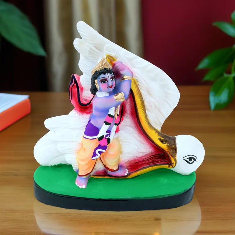 Krishna's Bakasur Vadh - Clay Terracotta Idol | Spiritual and Cultural Art