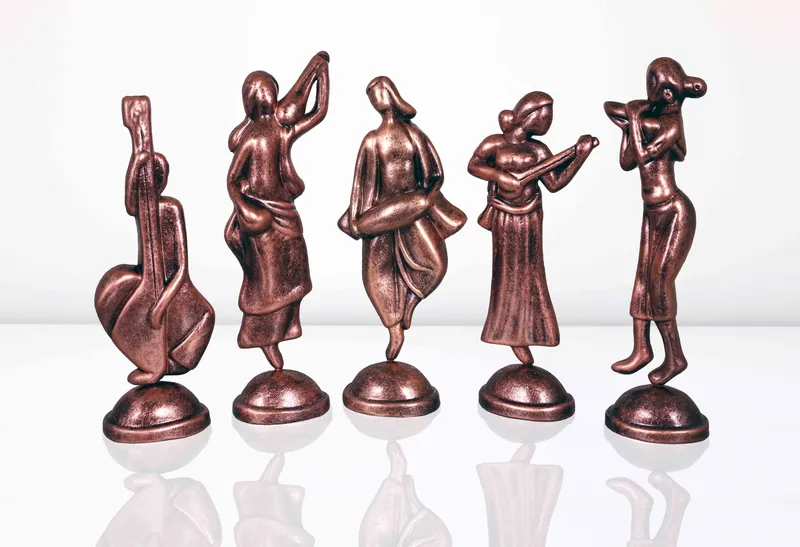 Musical Group - Metallic Bronze | Handmade Terracotta Clay Figurine | Abstract Terracotta Showpieces