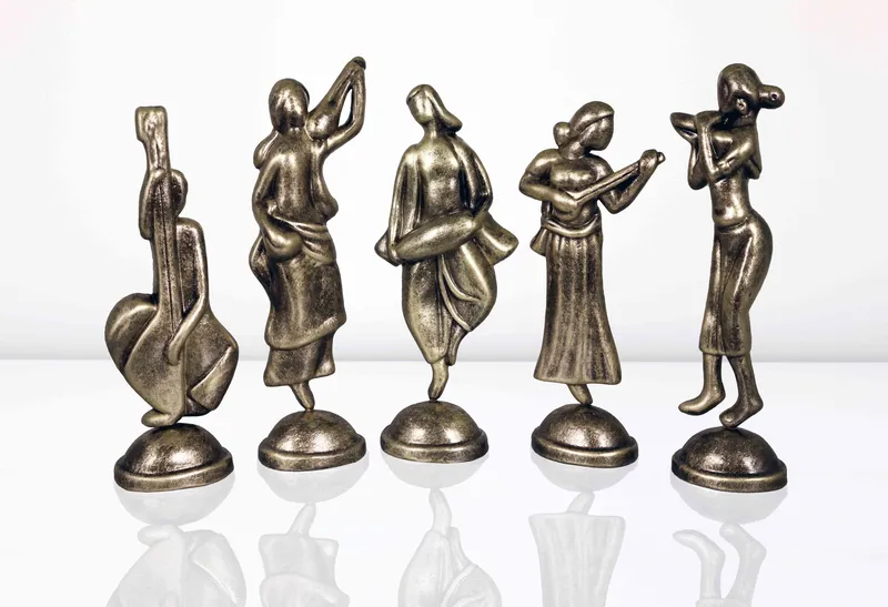 Musical Group - Metallic Golden | Handmade Terracotta Clay Figurine | Abstract Terracotta Showpieces