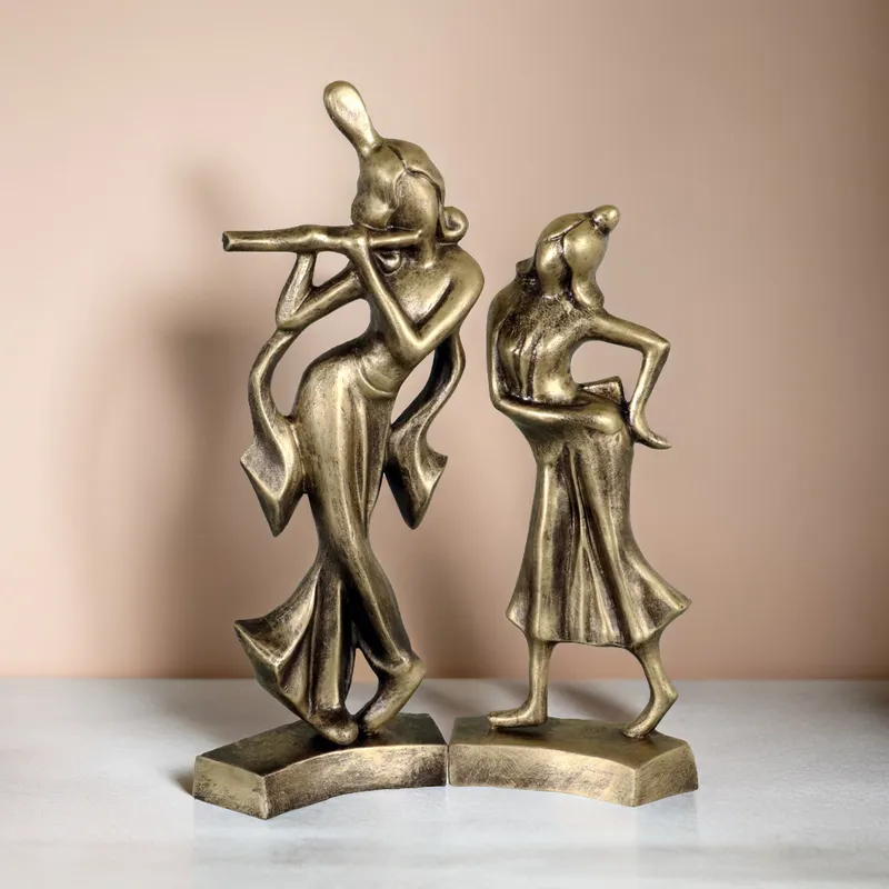 Radha Krishna | Handmade Terracotta Clay Figurine | Abstract Terracotta Showpieces