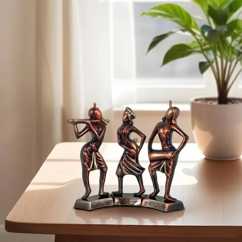 Tribal Dance Group - Metallic Bronze | Handmade Terracotta Clay Figurine | Abstract Terracotta Showpieces