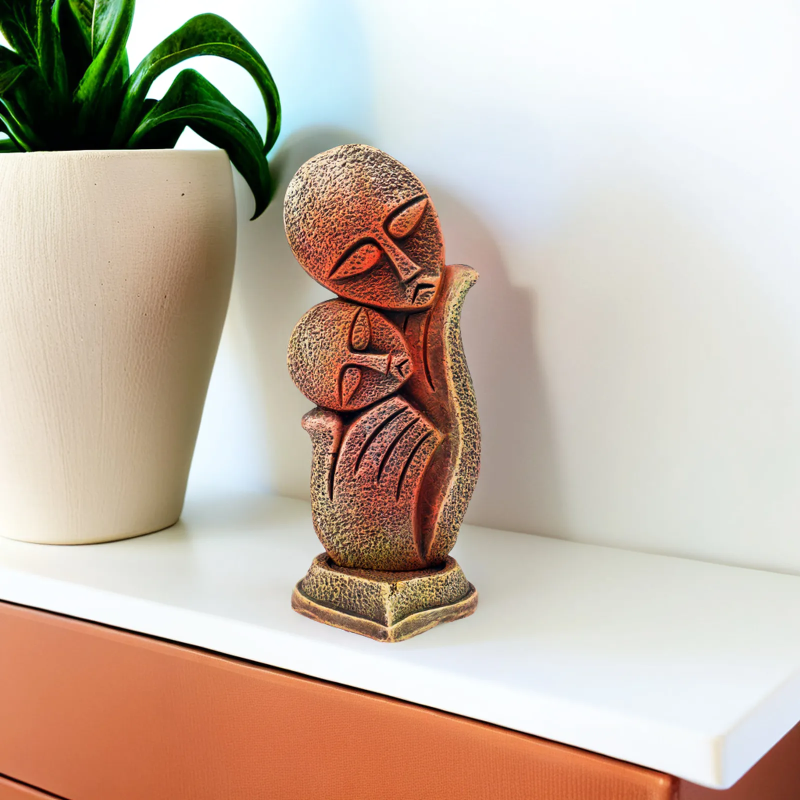 Aakriti of Love - Mother and Child | Handmade Terracotta Clay Figurine | Abstract Terracotta Showpieces