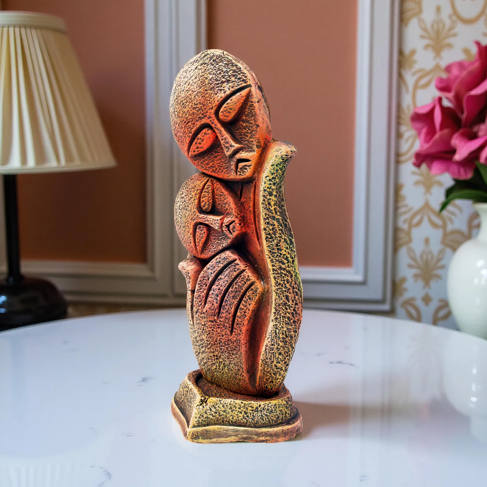 Aakriti of Love - Mother and Child | Handmade Terracotta Clay Figurine | Abstract Terracotta Showpieces