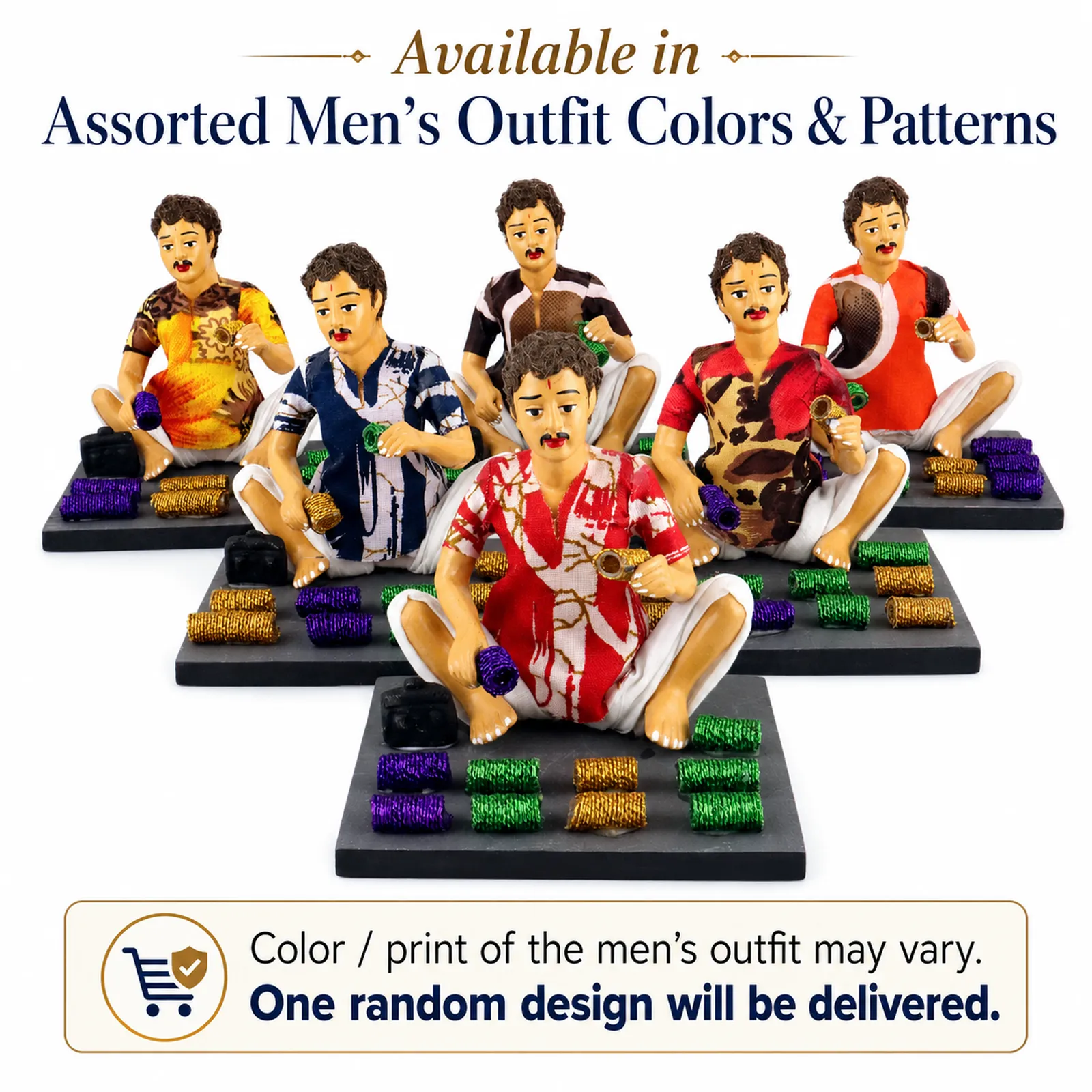 Bangle Seller - Man - Handmade Terracotta Clay Figurine | Basic Sitting Human Figure Idol