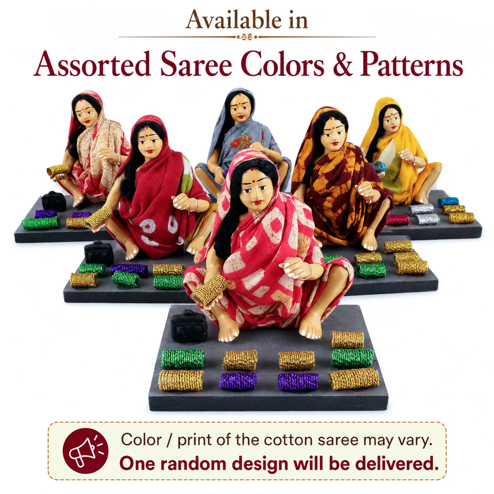 Bangle Seller - Woman - Handmade Terracotta Clay Figurine | Basic Sitting Human Figure Idol