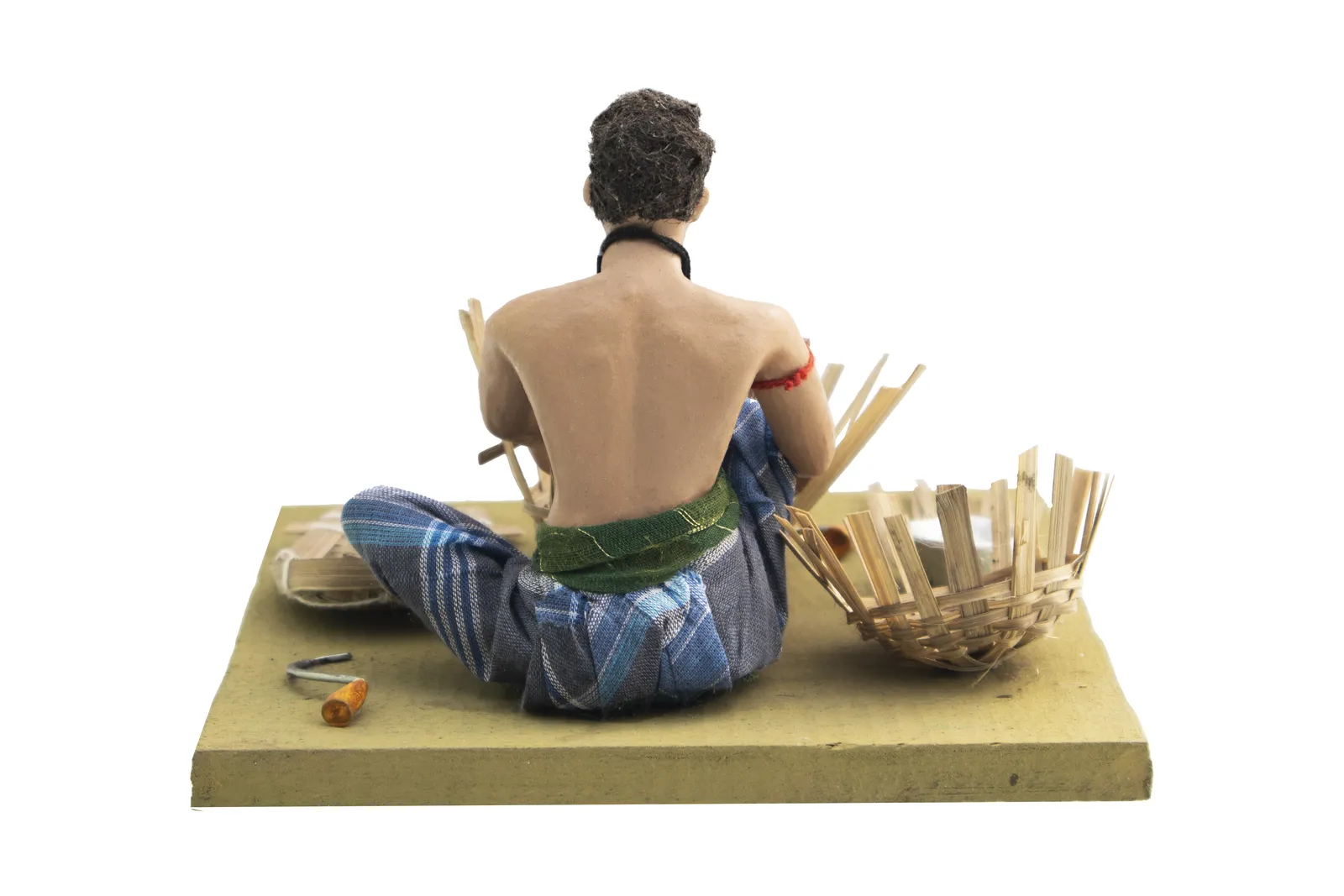 Basket Maker - Handmade Terracotta Clay Figurine | Prime Sitting Human Figure Idol
