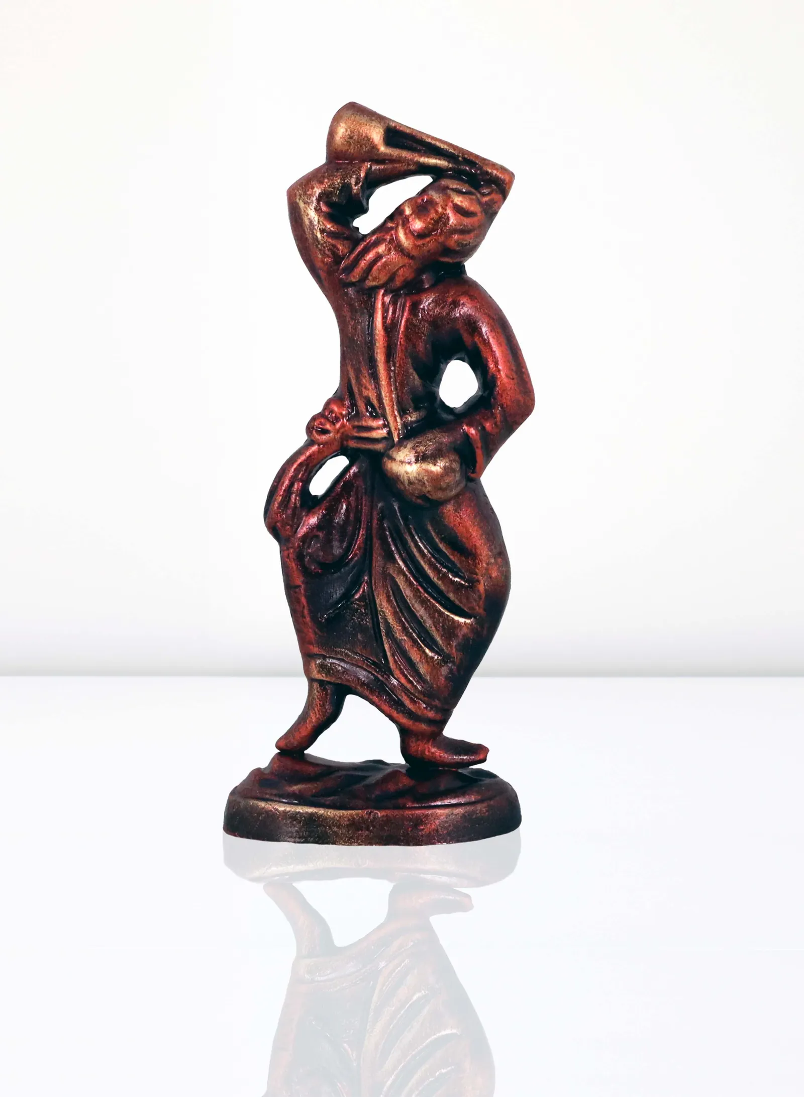 Baul - Folk Singer - Metallic Bronze | Handmade Terracotta Clay Figurine | Abstract Terracotta Showpieces