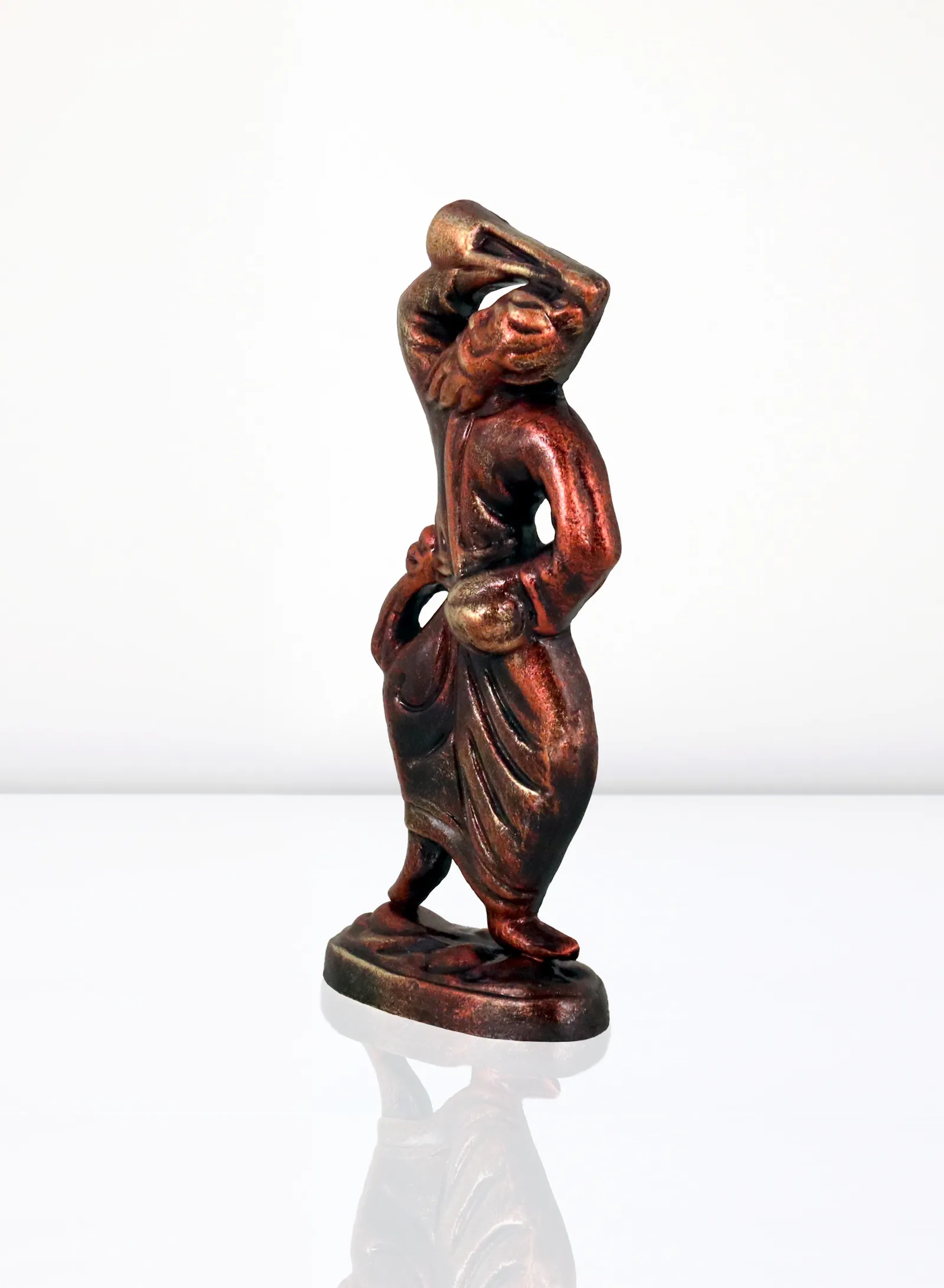 Baul - Folk Singer - Metallic Bronze | Handmade Terracotta Clay Figurine | Abstract Terracotta Showpieces