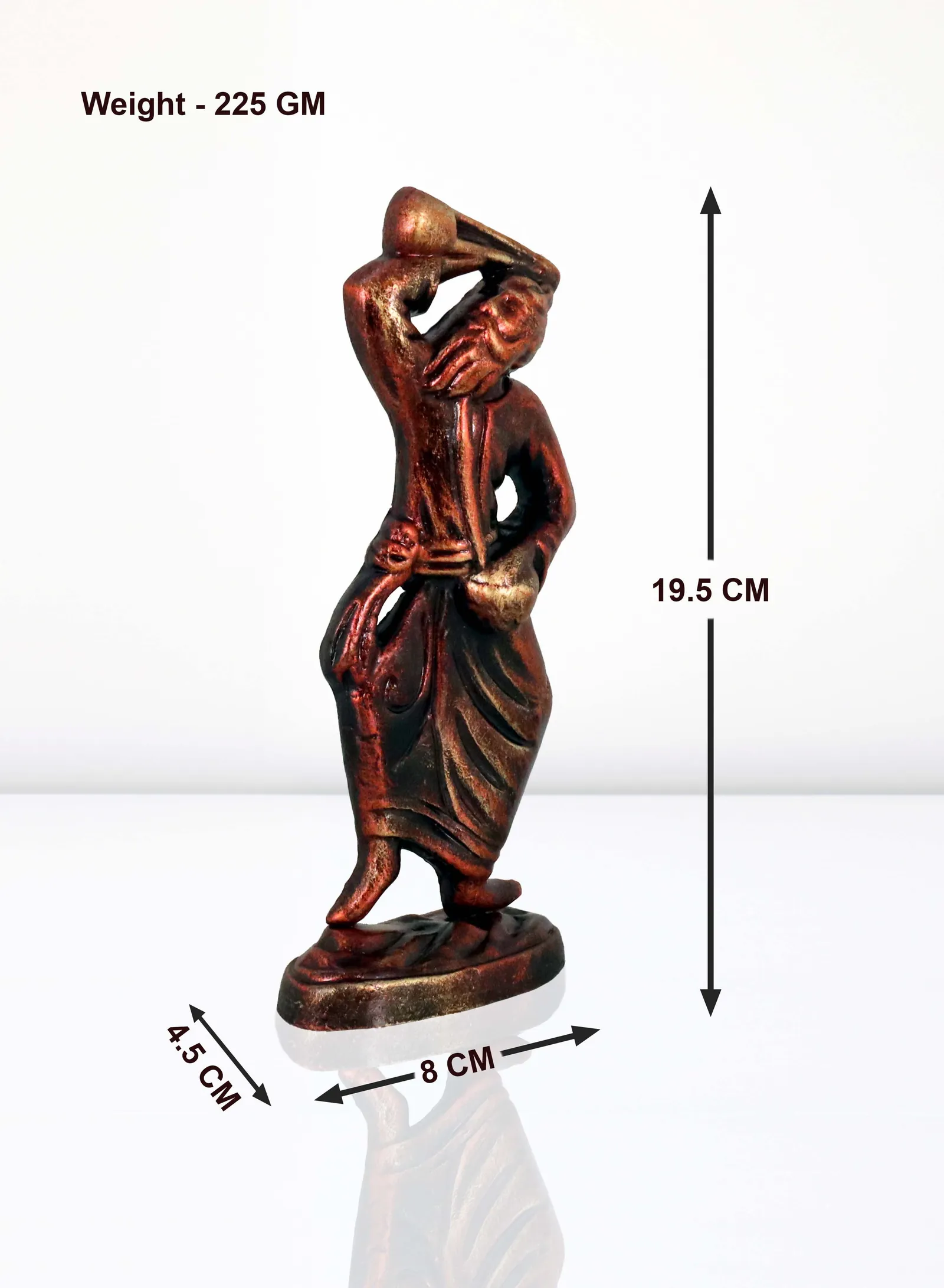 Baul - Folk Singer - Metallic Bronze | Handmade Terracotta Clay Figurine | Abstract Terracotta Showpieces