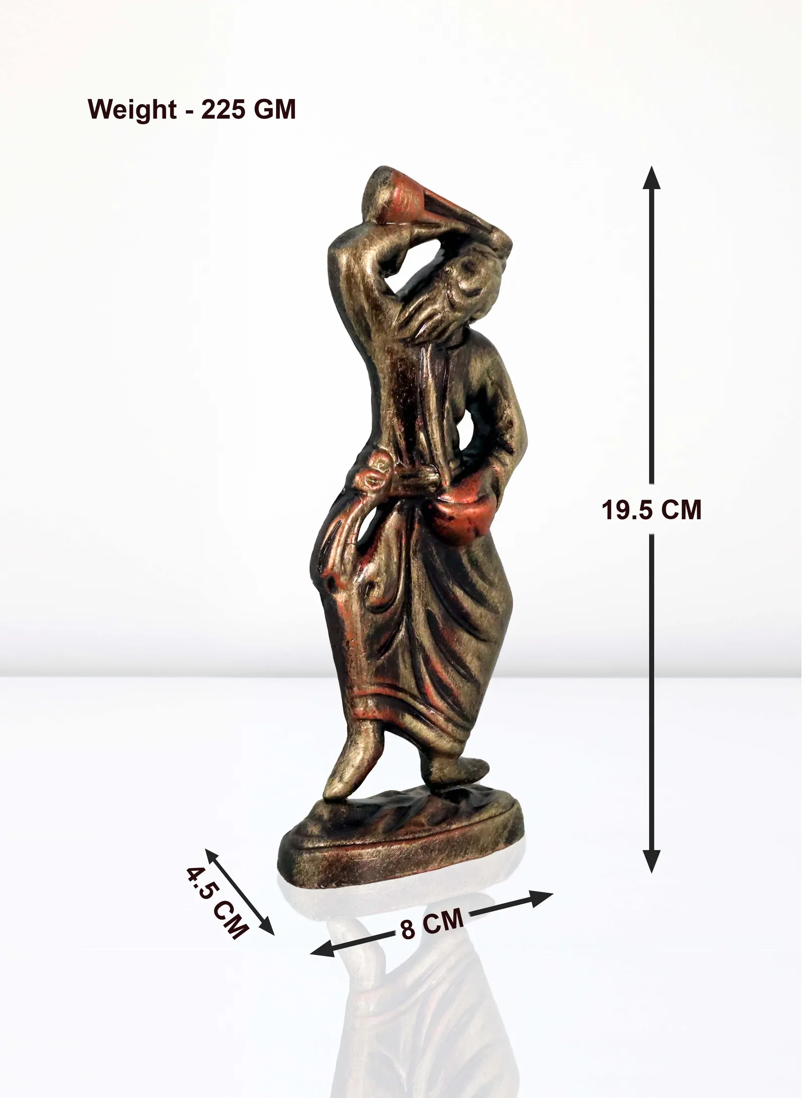 Baul - Folk Singer - Metallic Golden | Handmade Terracotta Clay Figurine | Abstract Terracotta Showpieces