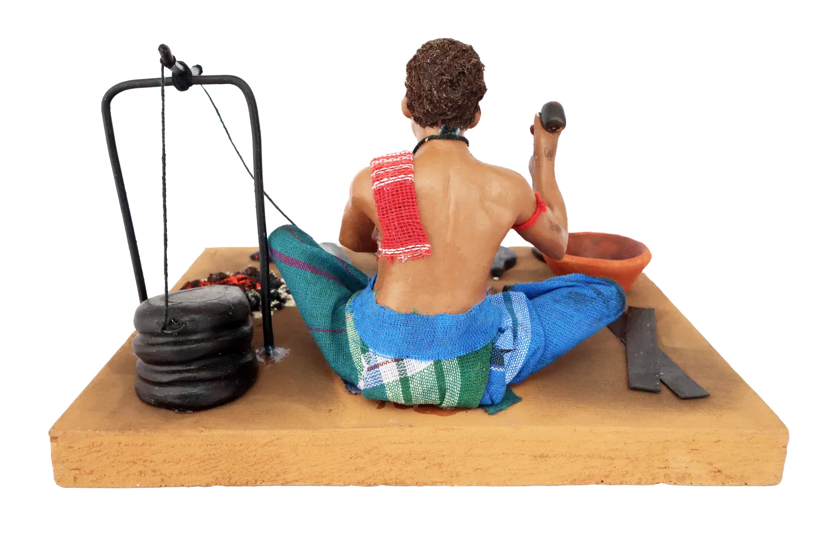 Blacksmith - Handmade Terracotta Clay Figurine | Prime Sitting Human Figure Idol