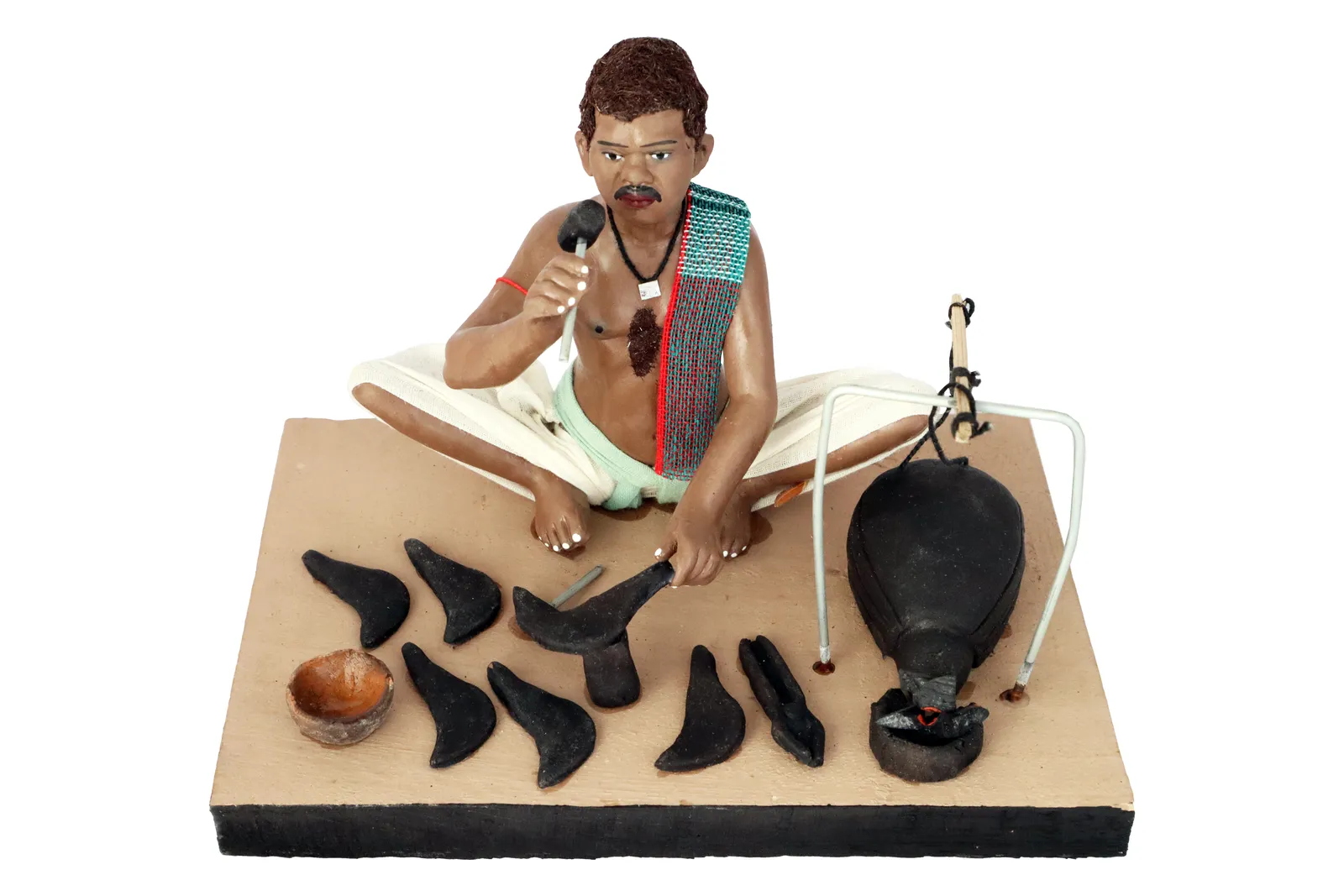 Blacksmith - Handmade Terracotta Clay Figurine | Standard Sitting Human Figure Idol