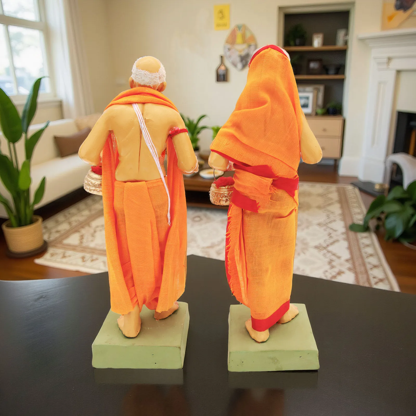 Brahman Brahmani - Set of 2 | Handmade Terracotta Clay Figurine | Standing Human Figure Idols