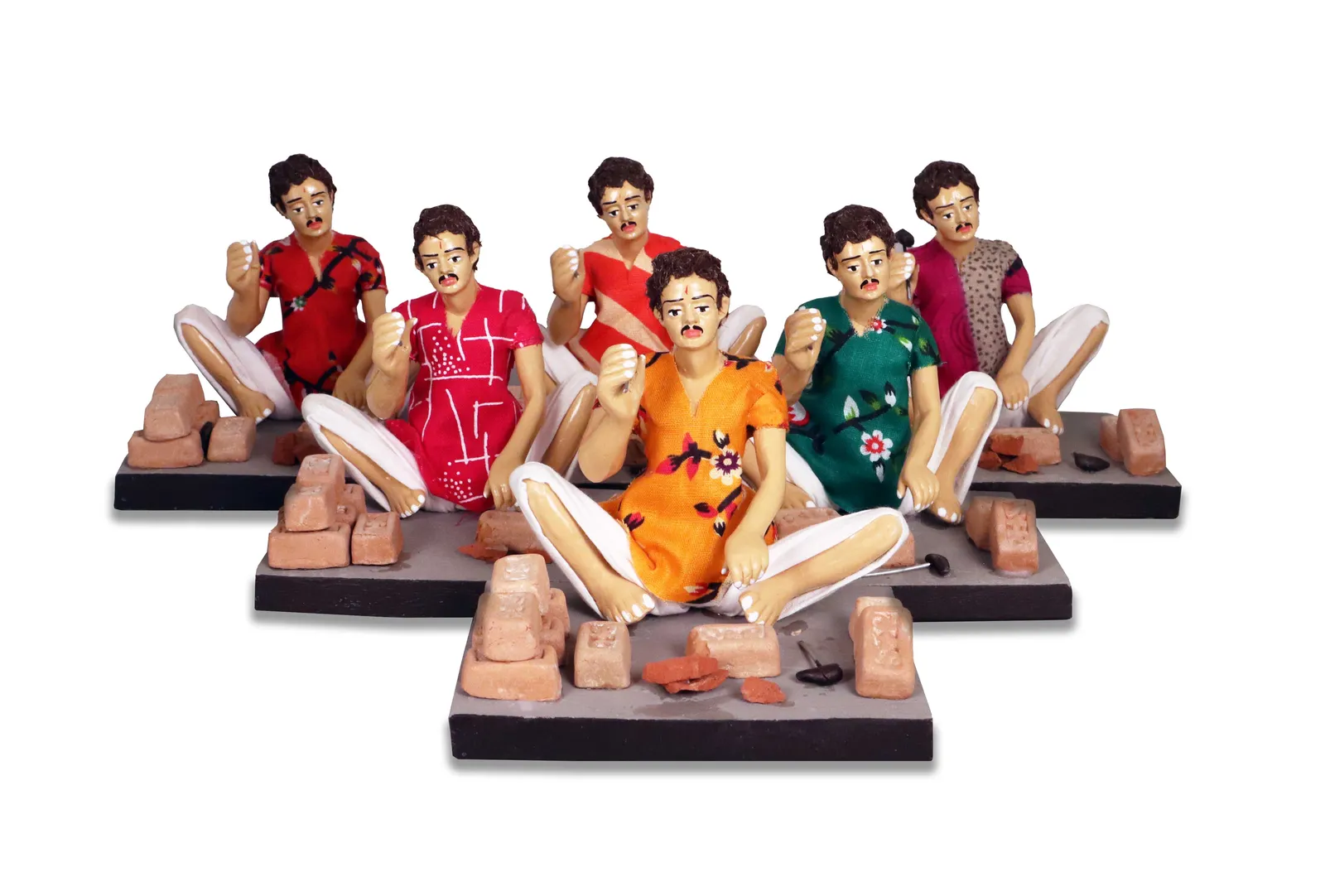 Brick Breaker - Handmade Terracotta Clay Figurine | Basic Sitting Human Figure Idol