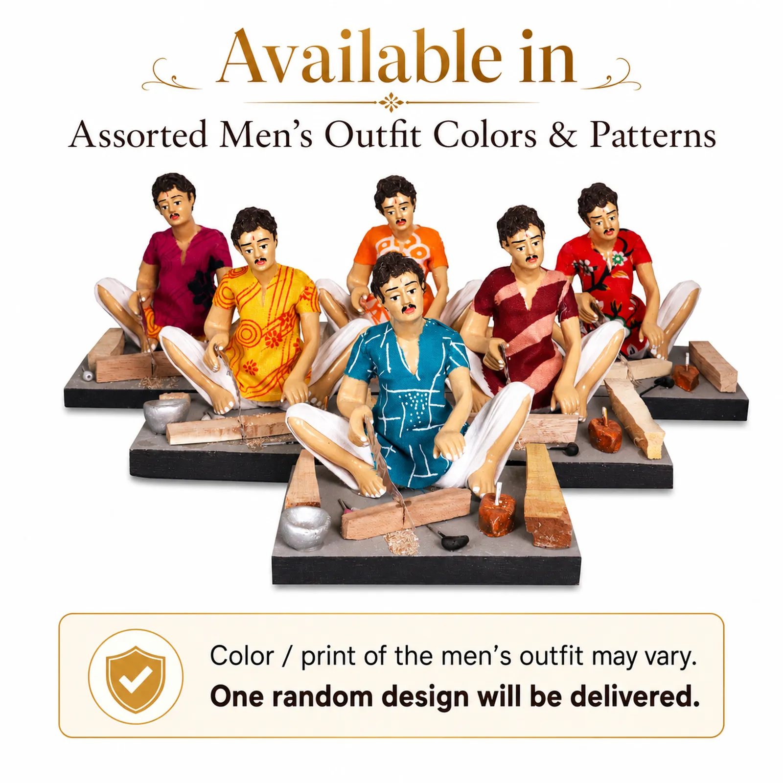 Carpenter - Handmade Terracotta Clay Figurine | Basic Sitting Human Figure Idol