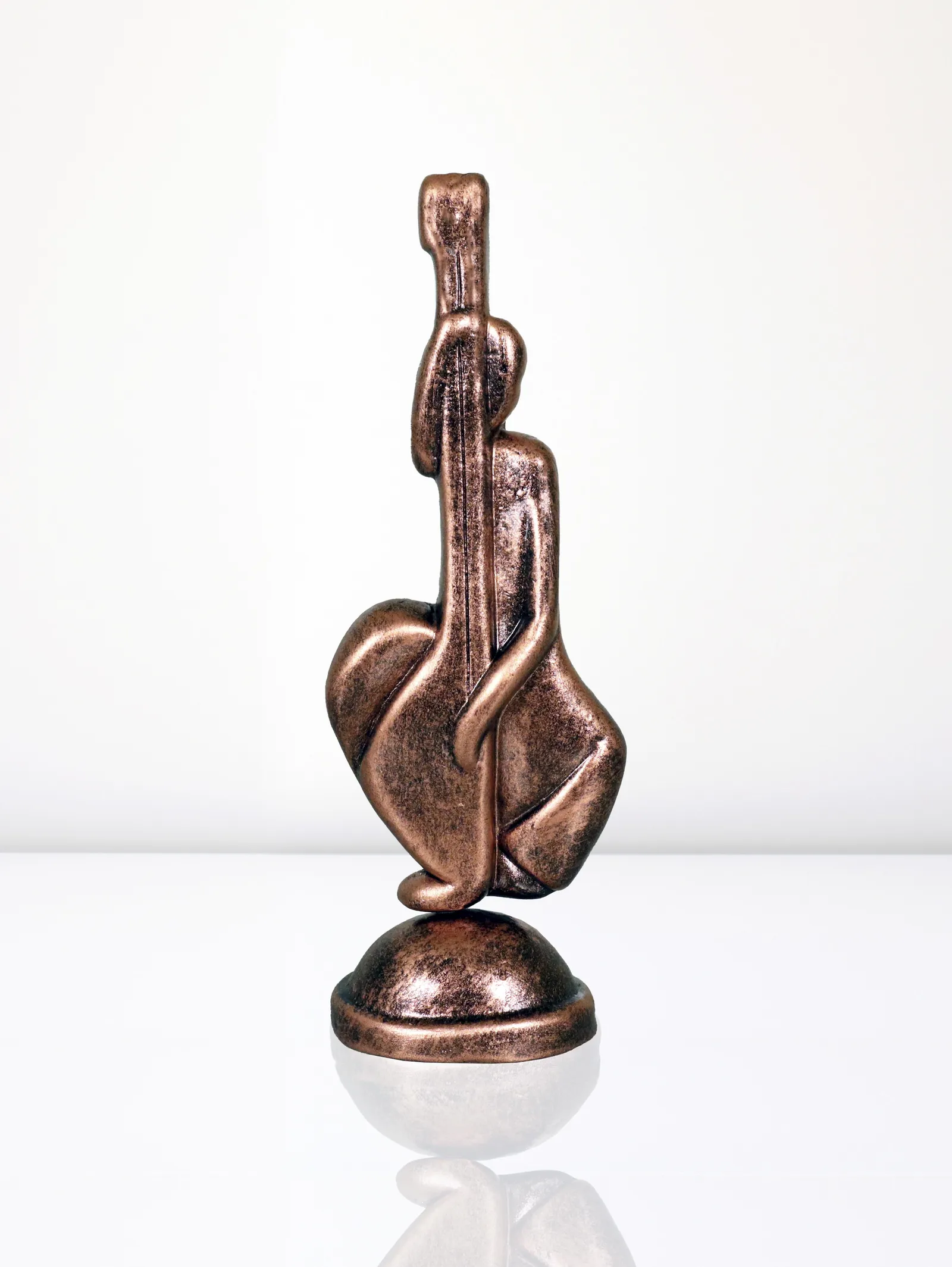 Cello Player - Metallic Bronze | Handmade Terracotta Clay Figurine | Abstract Terracotta Showpieces