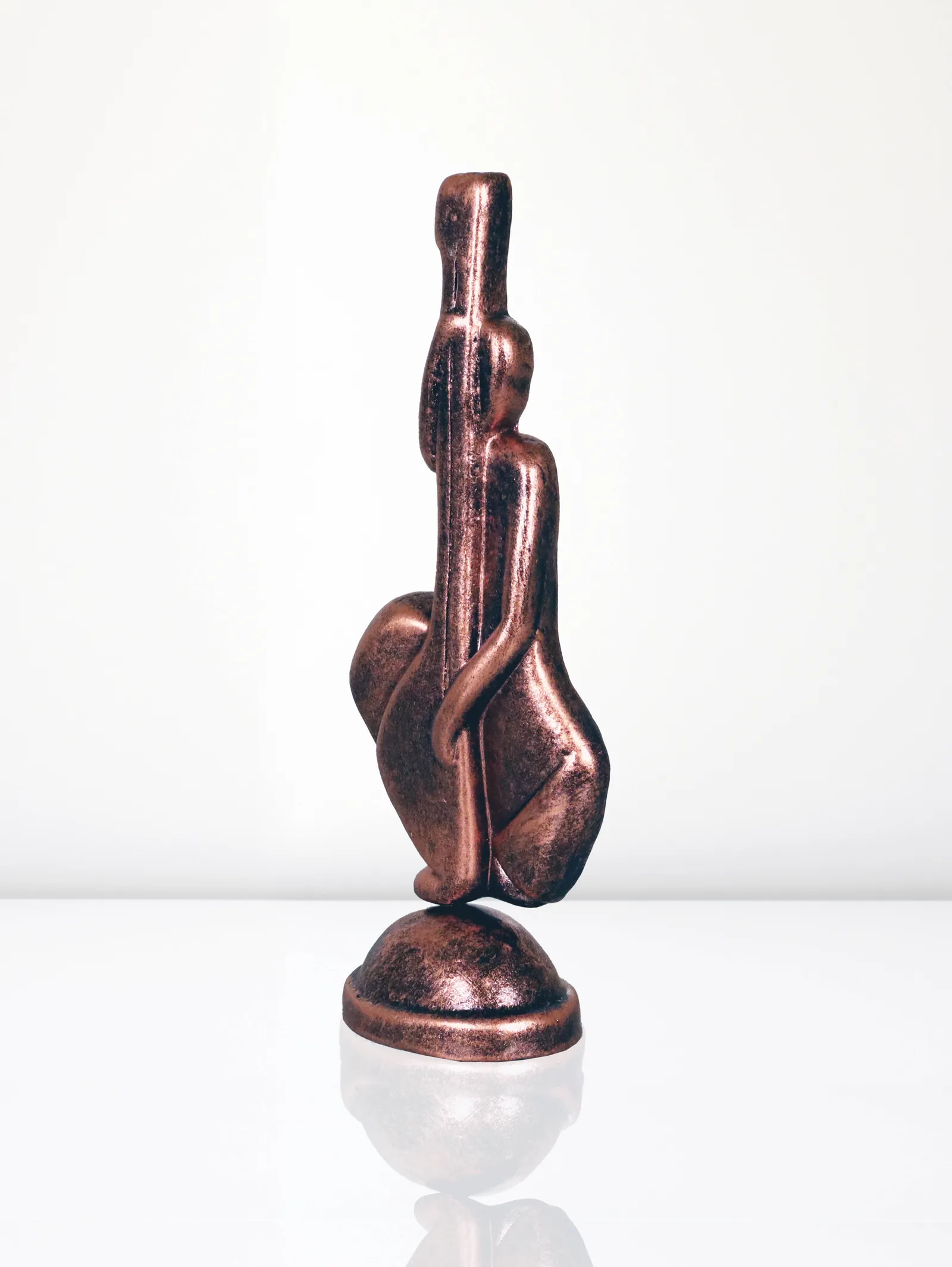 Cello Player - Metallic Bronze | Handmade Terracotta Clay Figurine | Abstract Terracotta Showpieces