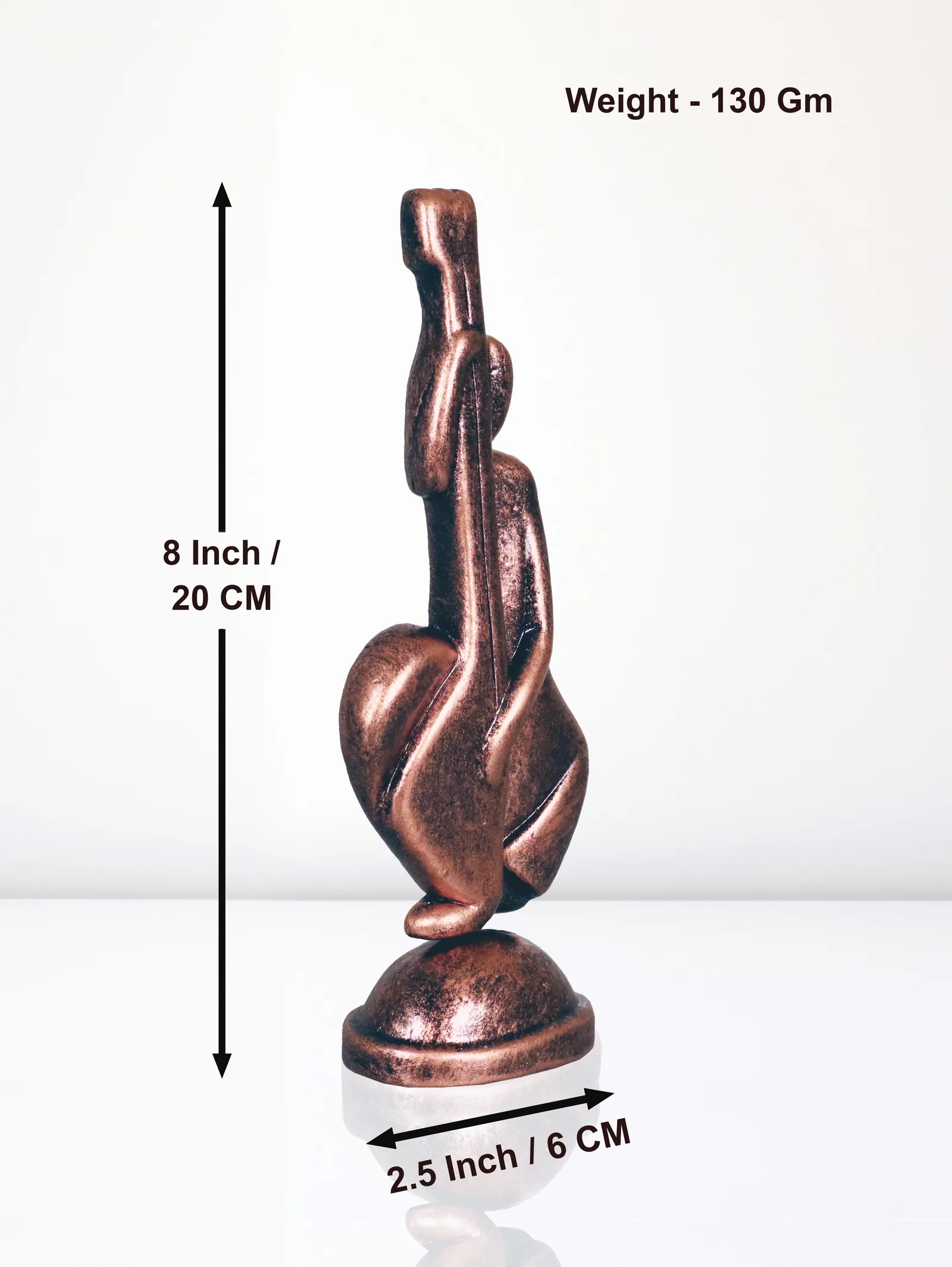 Cello Player - Metallic Bronze | Handmade Terracotta Clay Figurine | Abstract Terracotta Showpieces