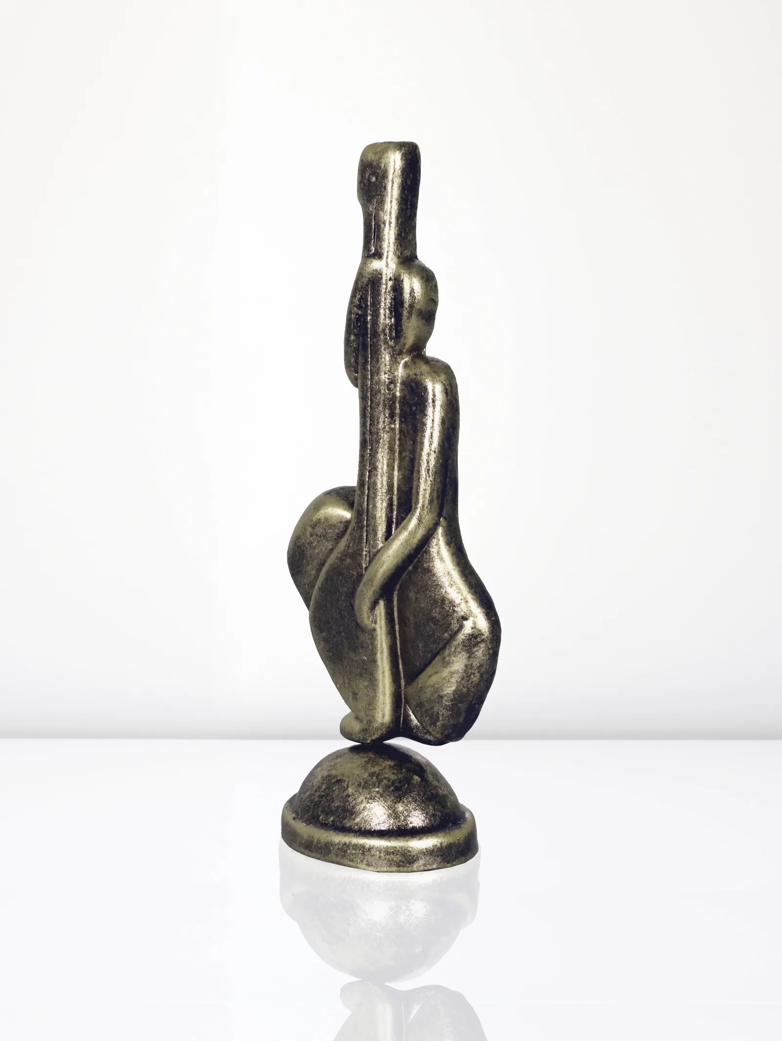 Cello Player - Metallic Golden | Handmade Terracotta Clay Figurine | Abstract Terracotta Showpieces