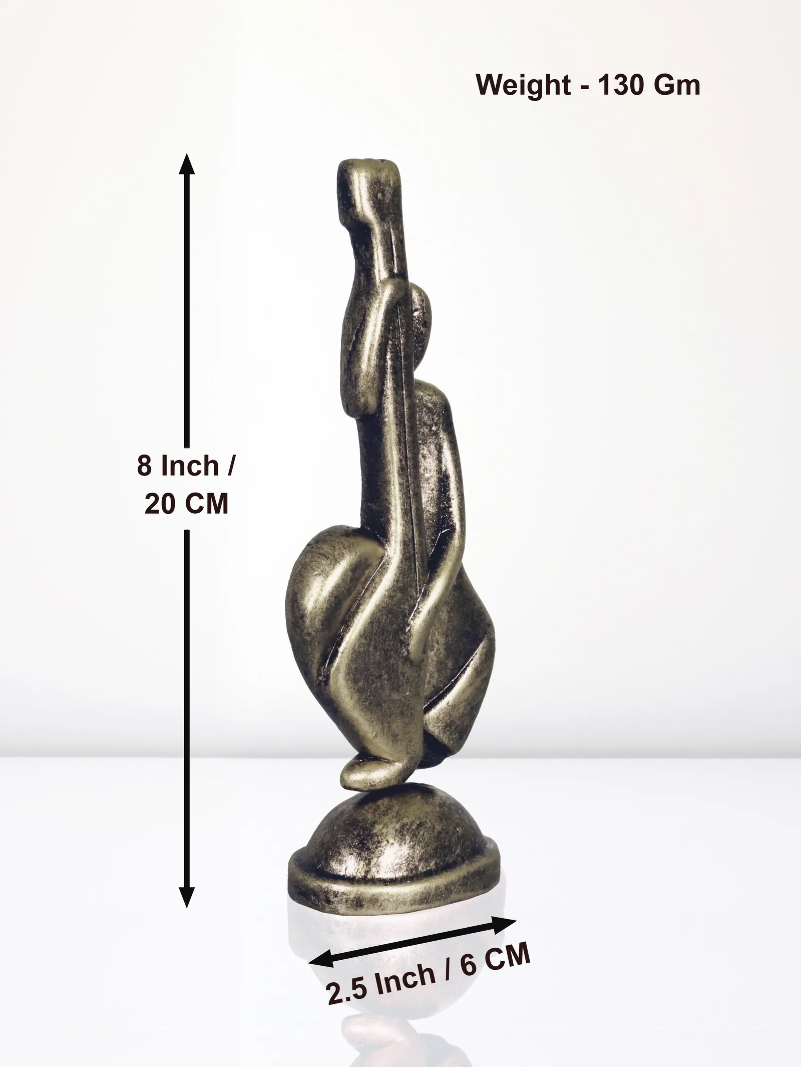 Cello Player - Metallic Golden | Handmade Terracotta Clay Figurine | Abstract Terracotta Showpieces