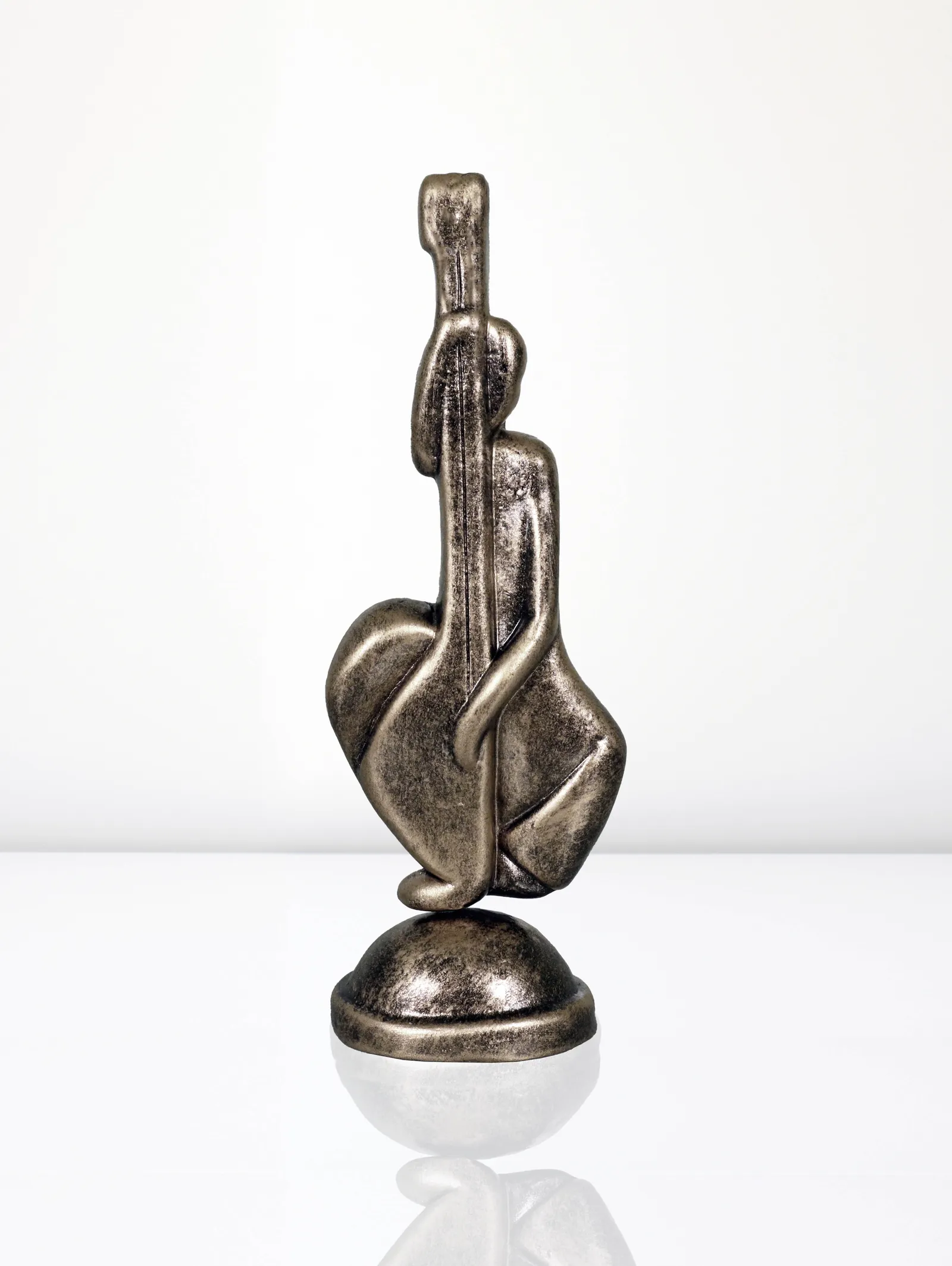 Cello Player - Metallic Golden | Handmade Terracotta Clay Figurine | Abstract Terracotta Showpieces