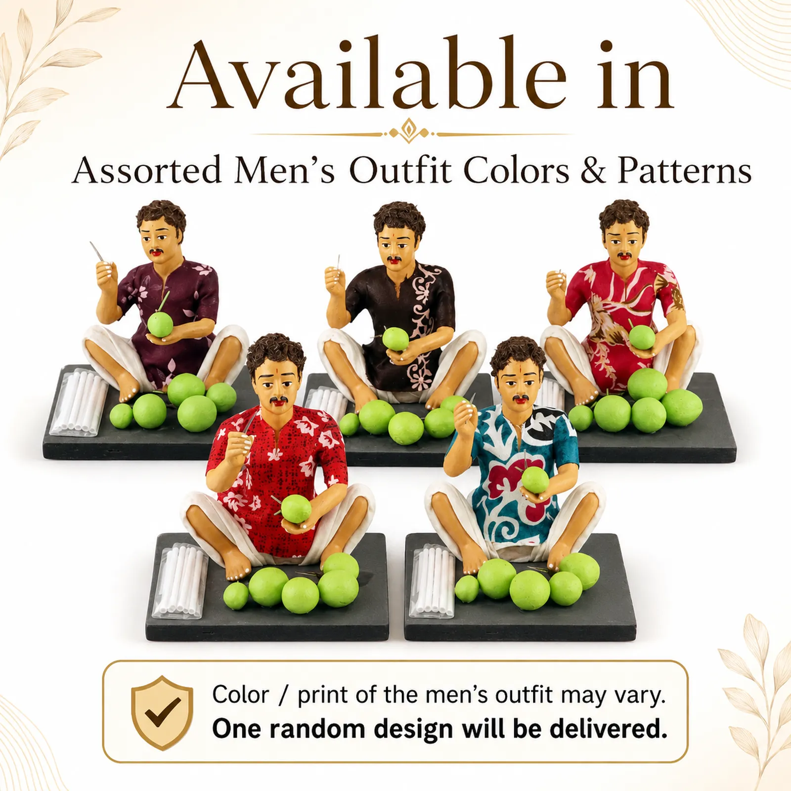 Coconut Seller - Handmade Terracotta Clay Figurine | Basic Sitting Human Figure Idol