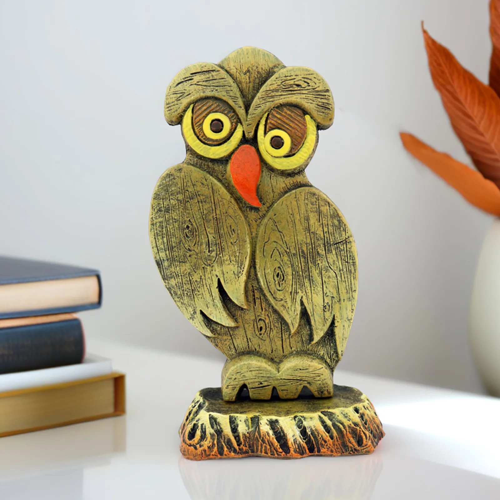 Dhanisha -Lakshmi Owl - Symbol of Wealth & Success | Handmade Terracotta Clay Figurine | Abstract Terracotta Showpieces