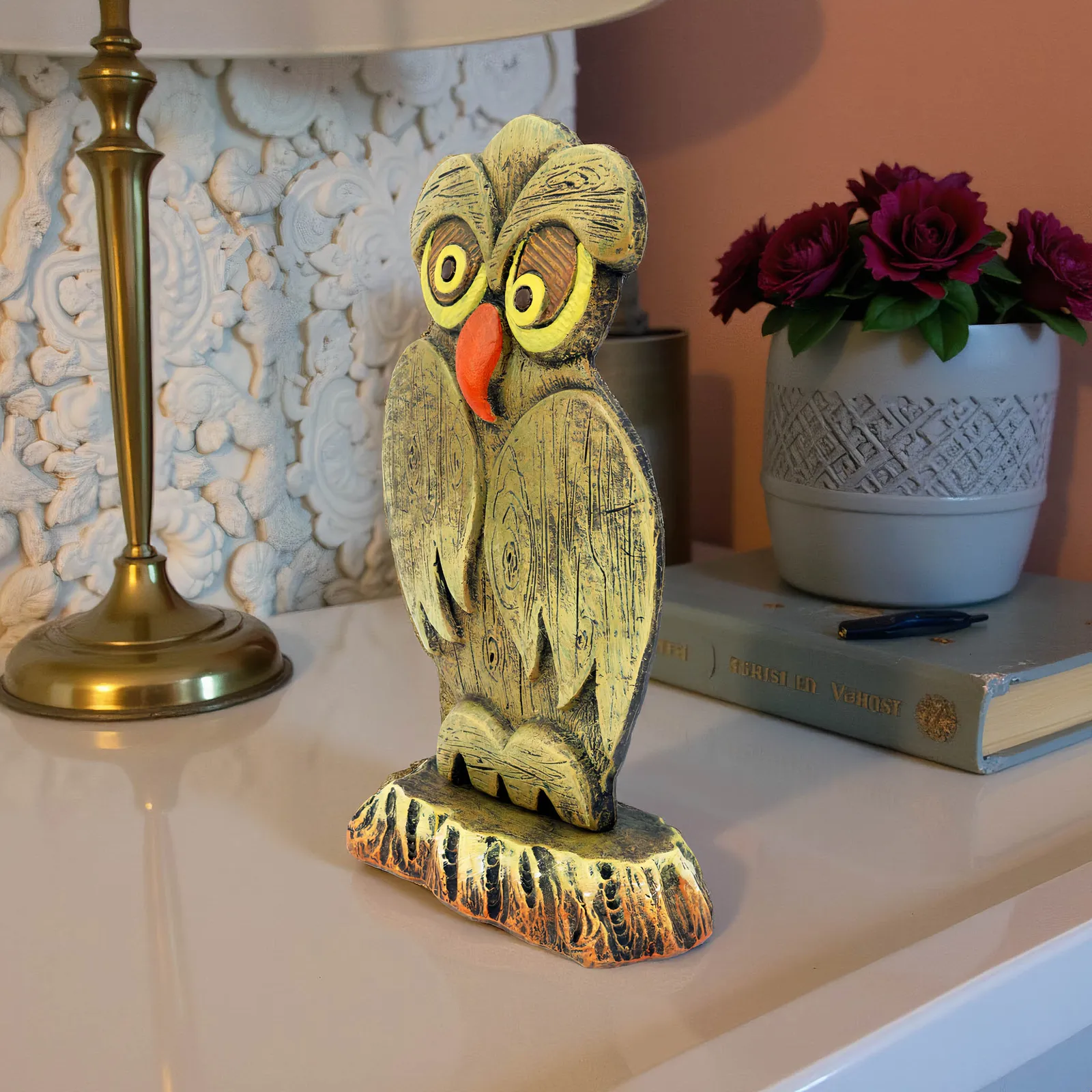 Dhanisha -Lakshmi Owl - Symbol of Wealth & Success | Handmade Terracotta Clay Figurine | Abstract Terracotta Showpieces