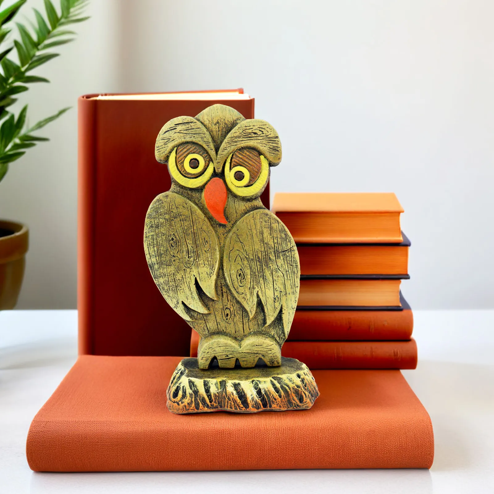 Dhanisha -Lakshmi Owl - Symbol of Wealth & Success | Handmade Terracotta Clay Figurine | Abstract Terracotta Showpieces