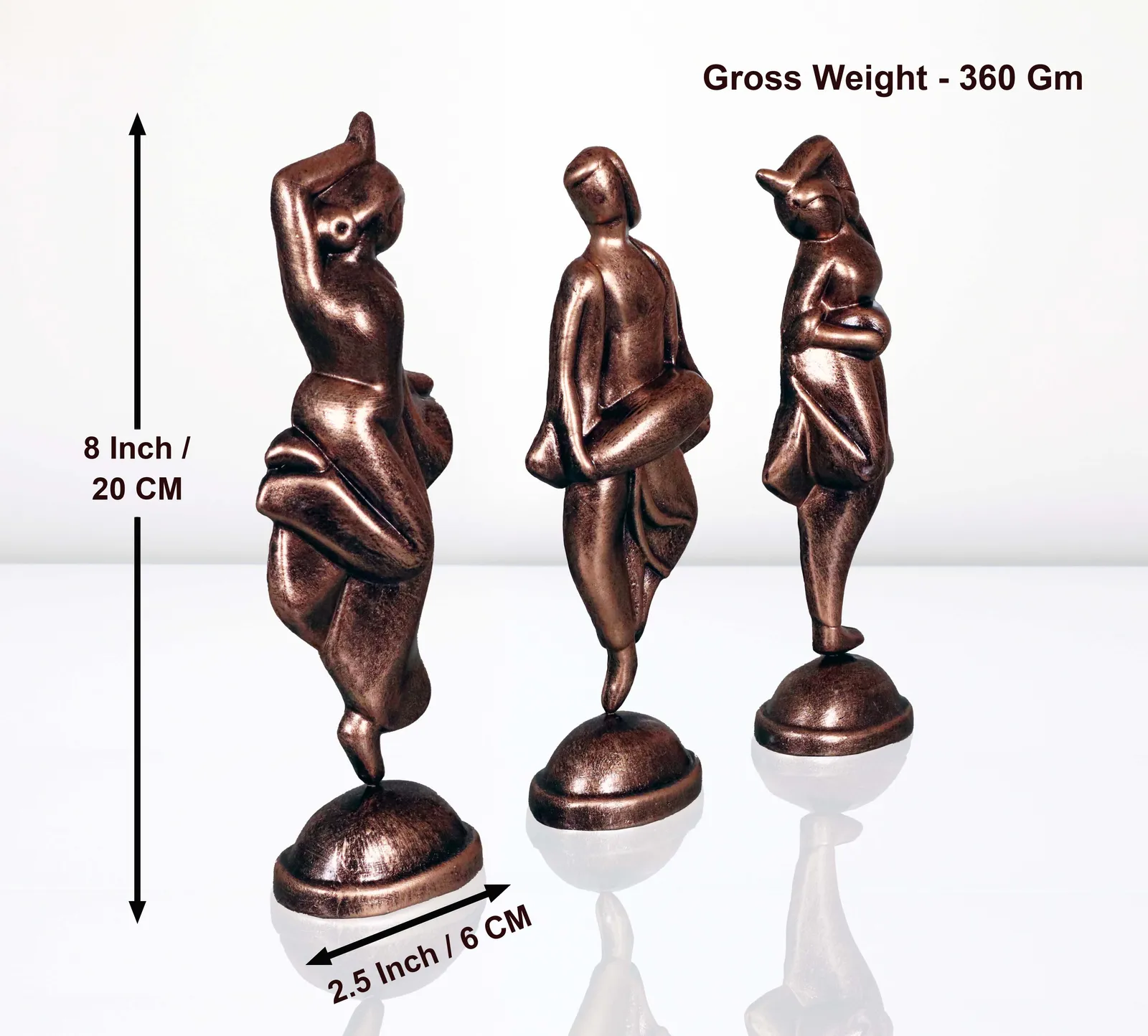 Dholak Dancer - Metallic Bronze | Handmade Terracotta Clay Figurine | Abstract Terracotta Showpieces