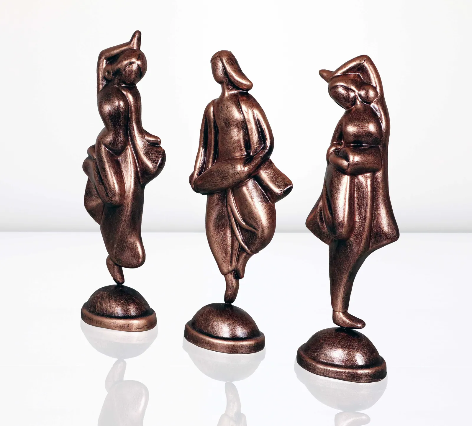 Dholak Dancer - Metallic Bronze | Handmade Terracotta Clay Figurine | Abstract Terracotta Showpieces