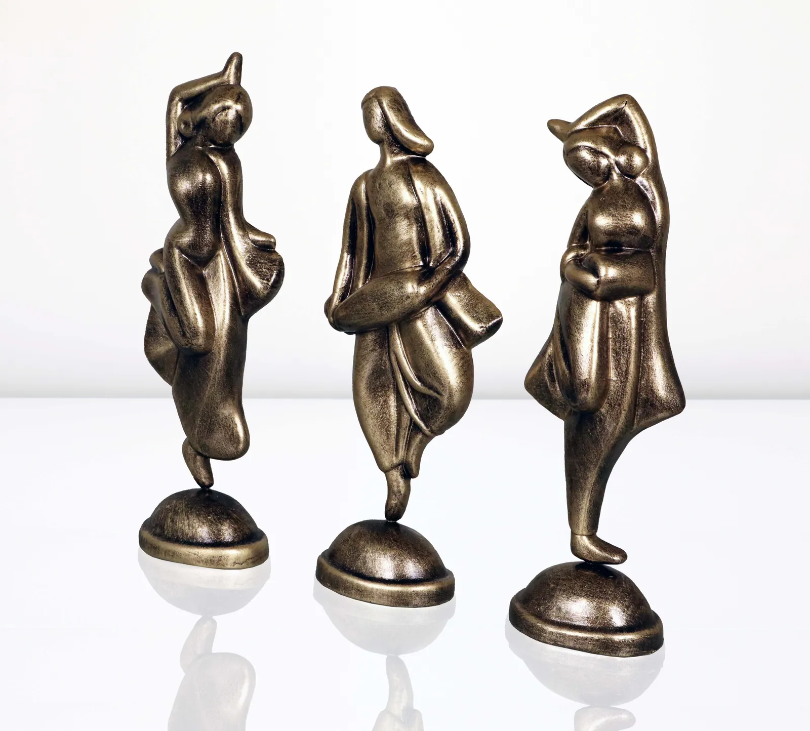 Dholak Dancer - Metallic Golden | Handmade Terracotta Clay Figurine | Abstract Terracotta Showpieces