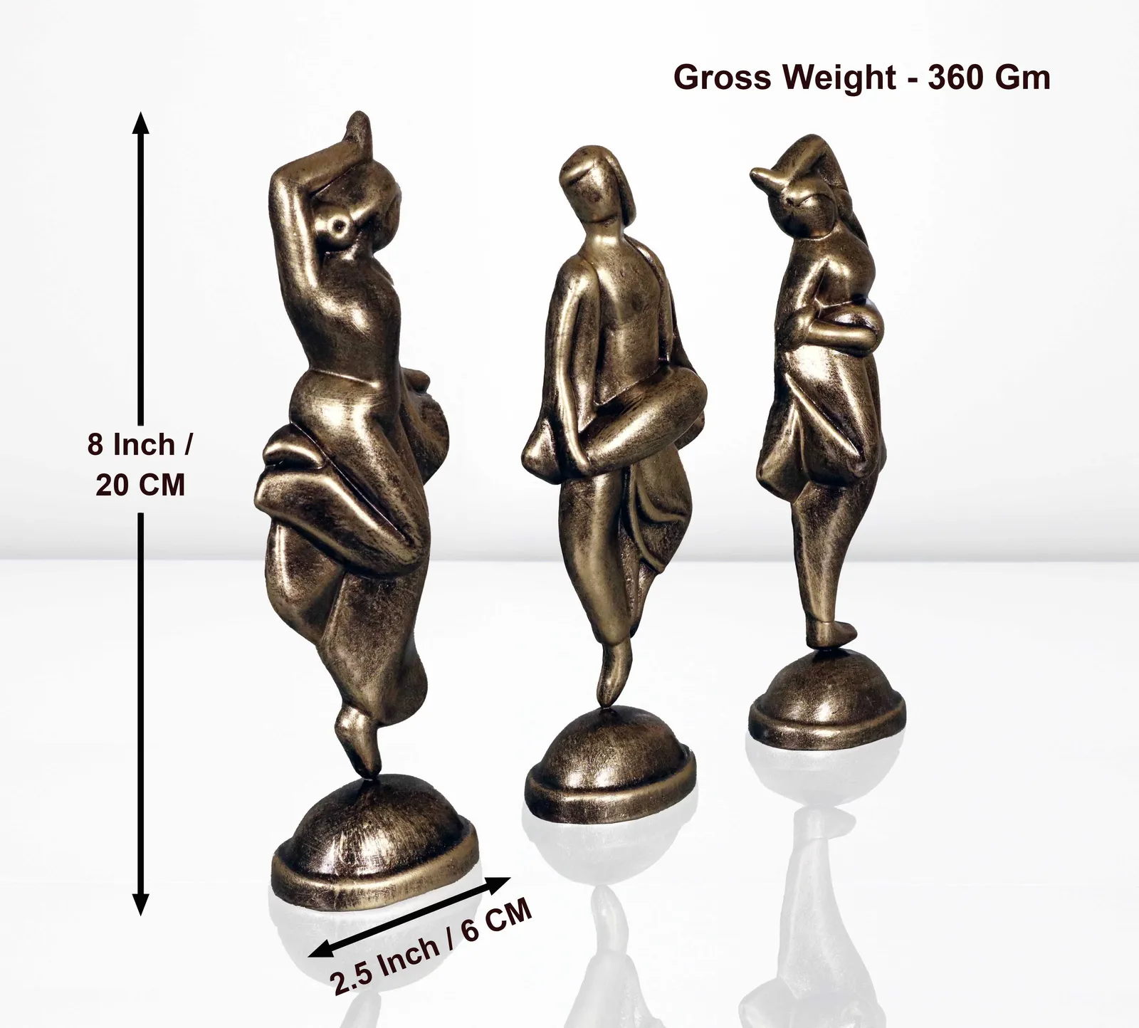 Dholak Dancer - Metallic Golden | Handmade Terracotta Clay Figurine | Abstract Terracotta Showpieces