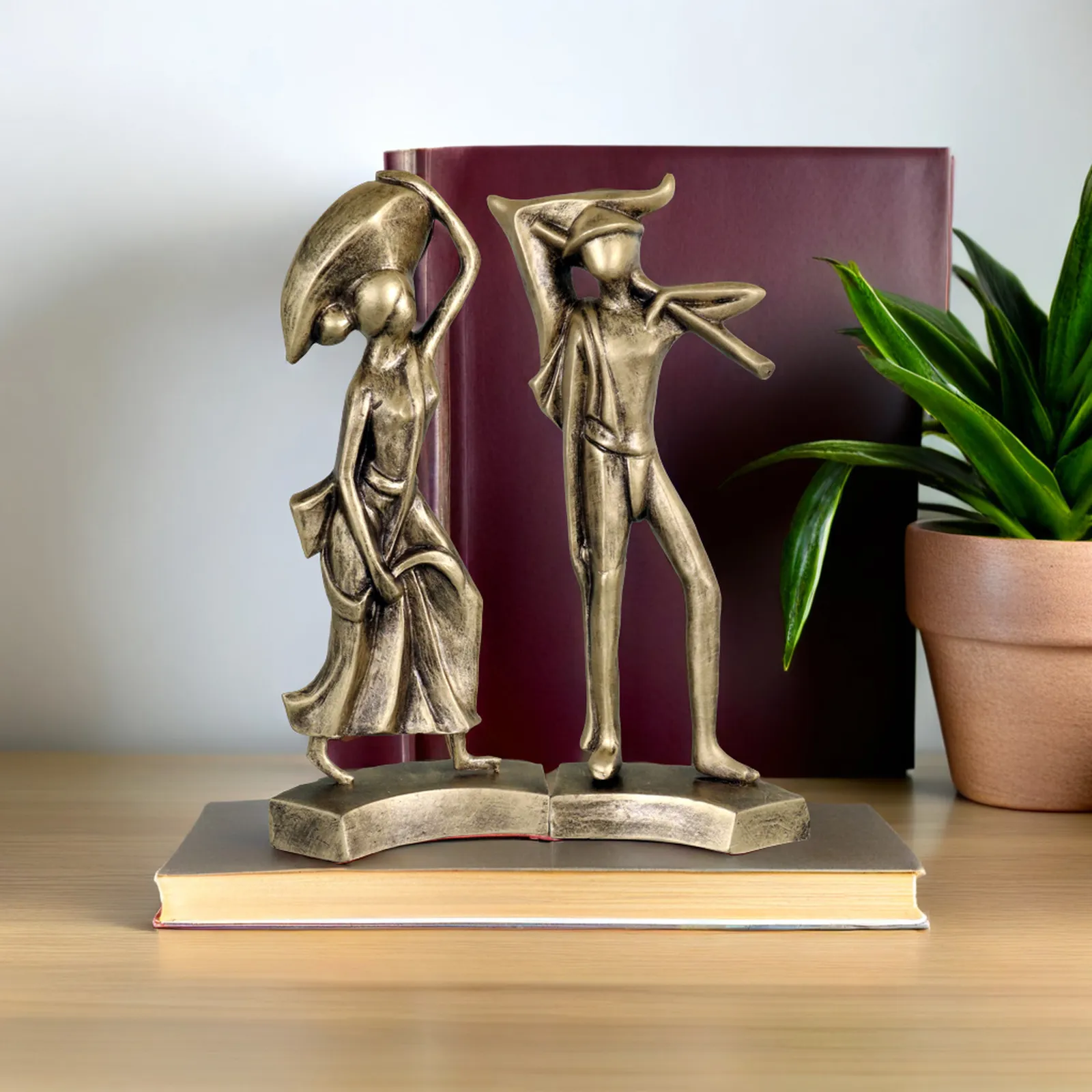 Farmer Couple | Handmade Terracotta Clay Figurine | Abstract Terracotta Showpieces