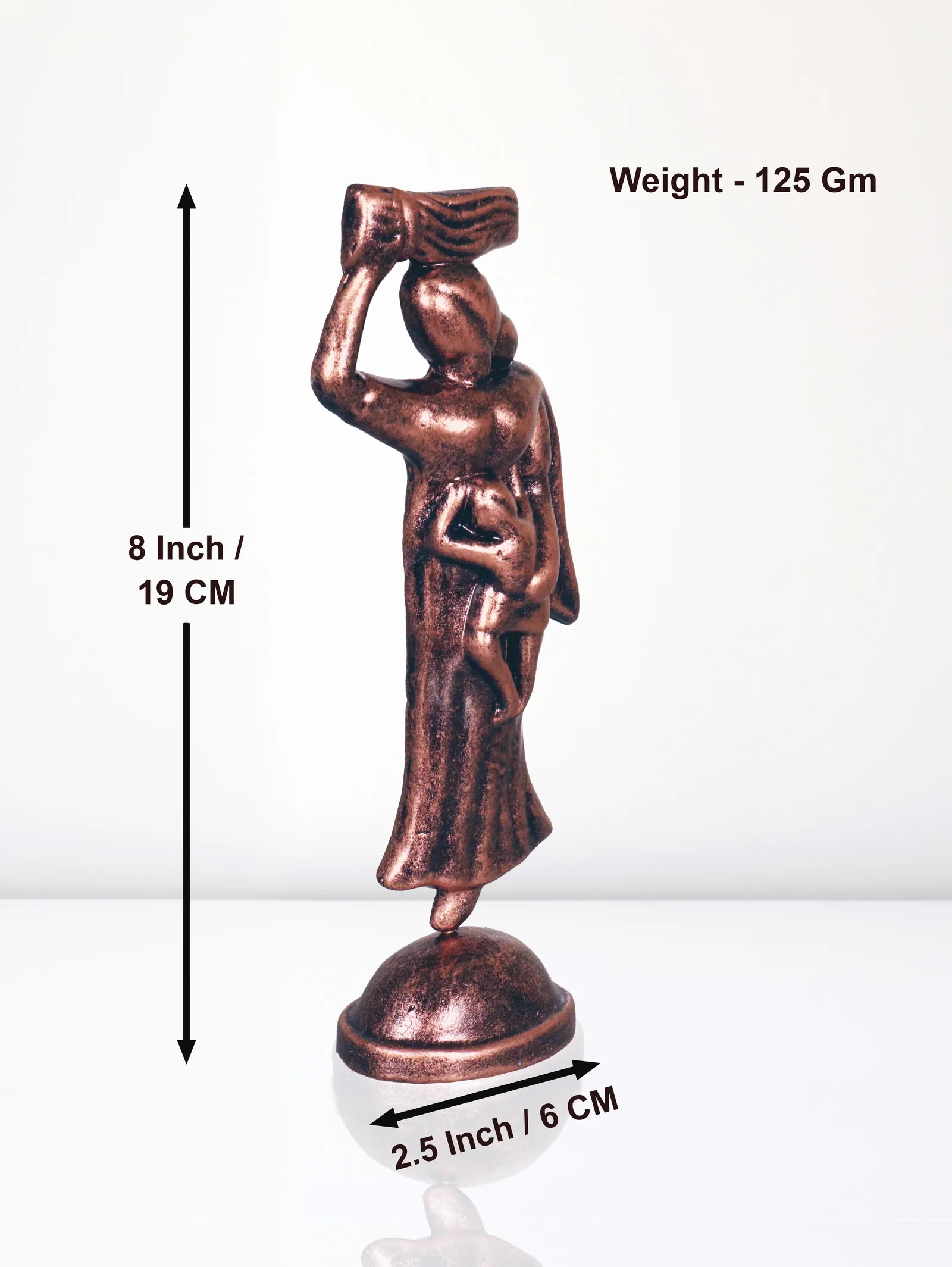 Farmer Mother - Metallic Bronze | Handmade Terracotta Clay Figurine | Abstract Terracotta Showpieces