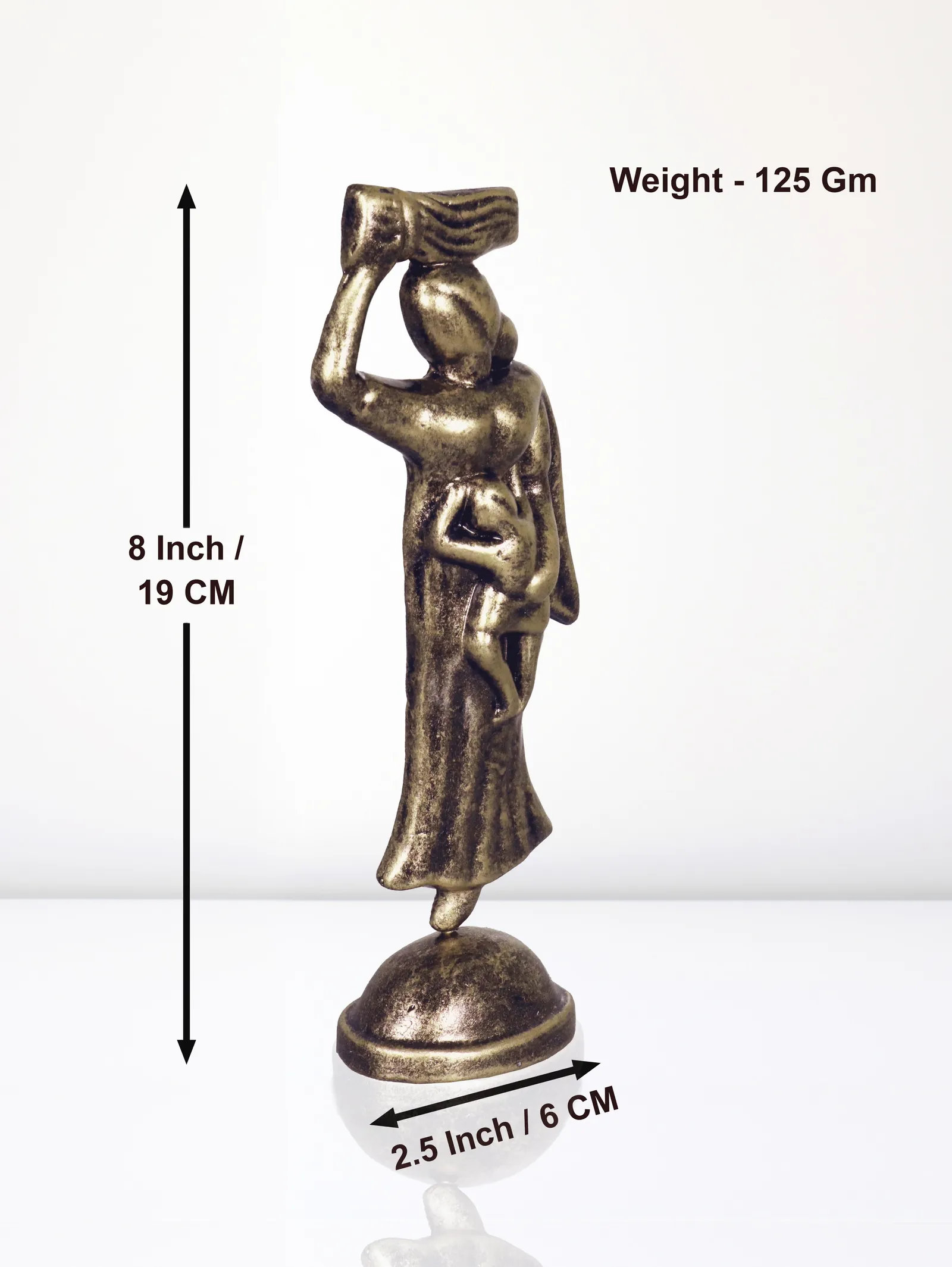 Farmer Mother - Metallic Golden | Handmade Terracotta Clay Figurine | Abstract Terracotta Showpieces