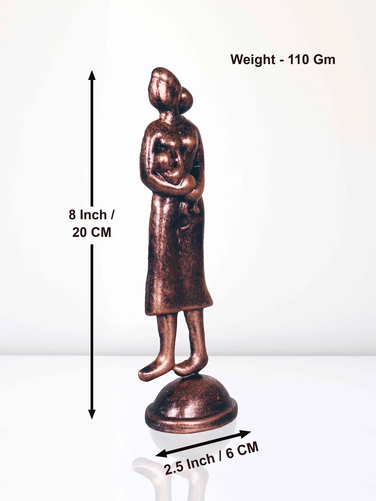 Feeding Mother - Metallic Bronze | Handmade Terracotta Clay Figurine | Abstract Terracotta Showpieces