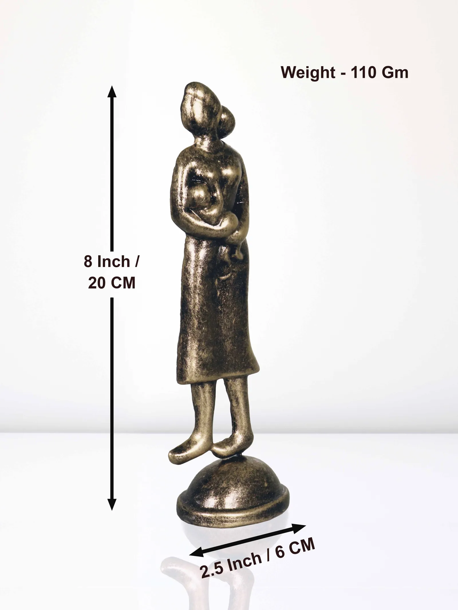 Feeding Mother - Metallic Golden | Handmade Terracotta Clay Figurine | Abstract Terracotta Showpieces