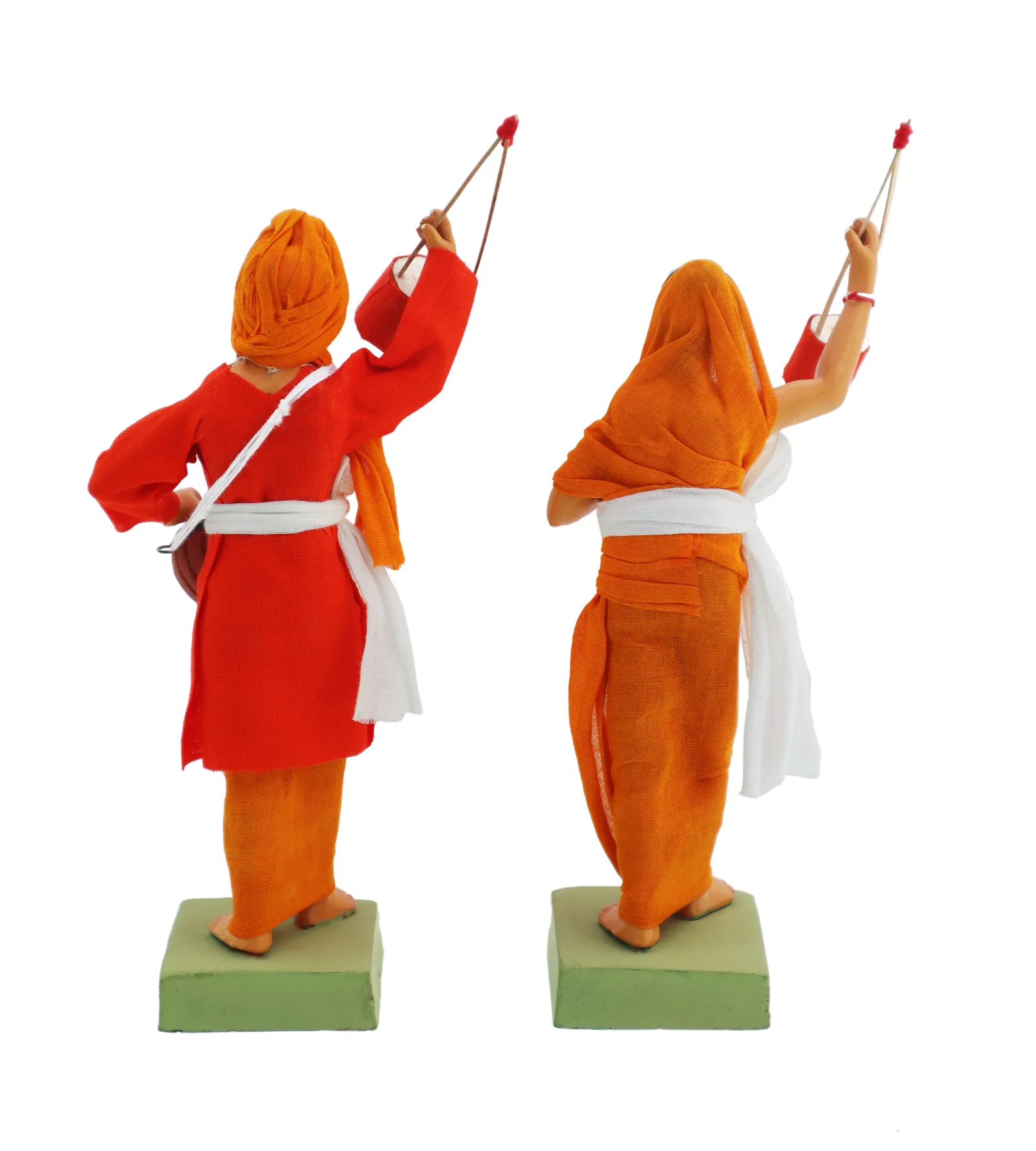 Folk Singer Couple - Set of 2 | Handmade Terracotta Clay Figurine | Standing Human Figure Idols