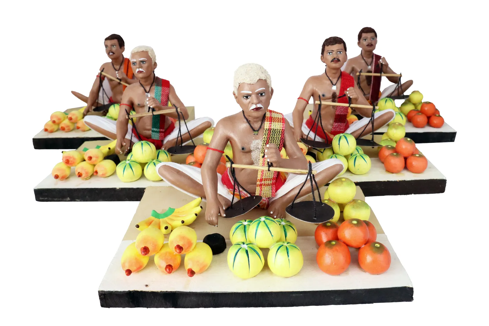 Fruit Seller - Handmade Terracotta Clay Figurine | Standard Sitting Human Figure Idol