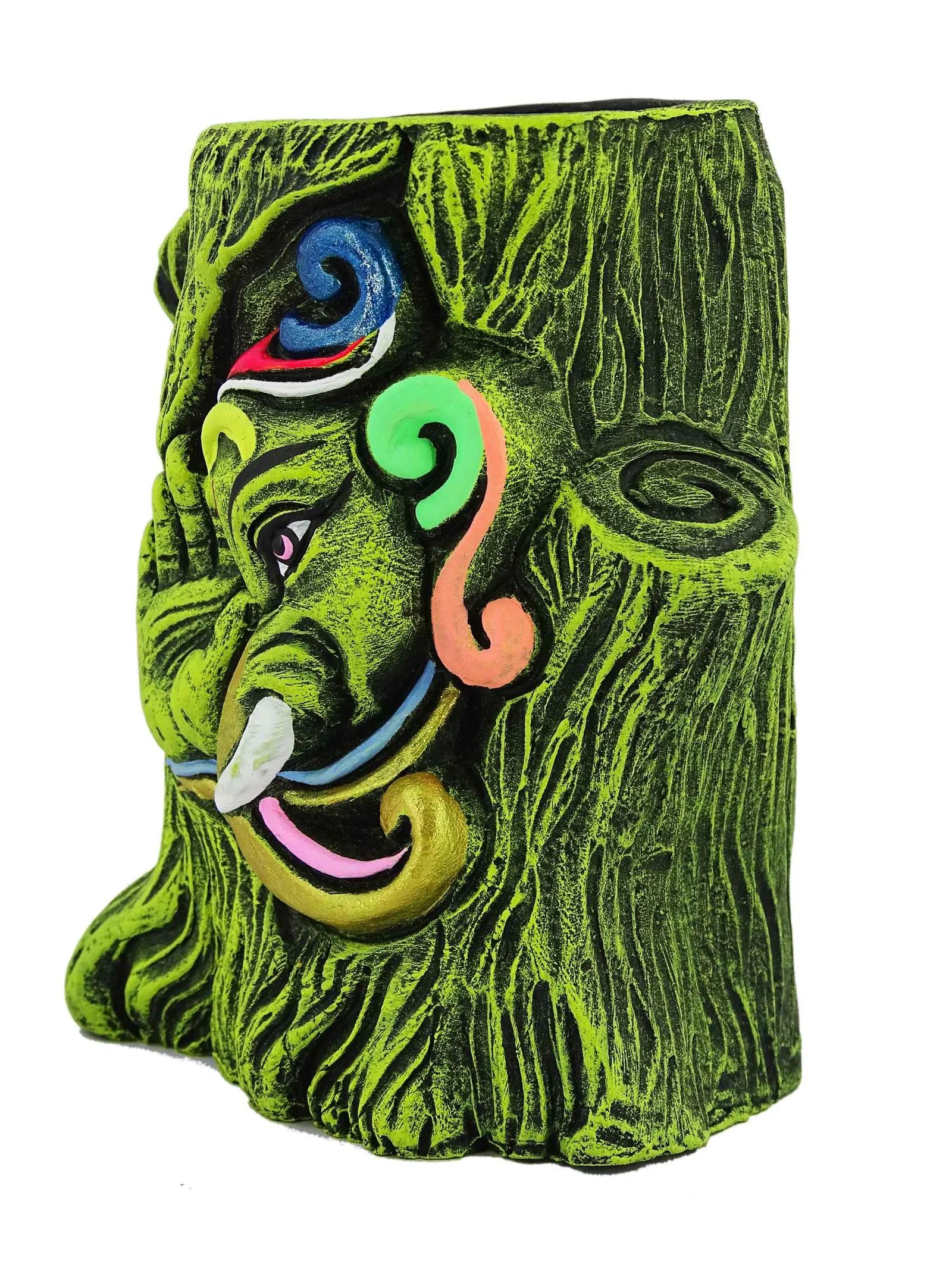 Ganesha - Terracotta Pen Stand | Handmade Clay Desk Décor | Tree Trunk Lime