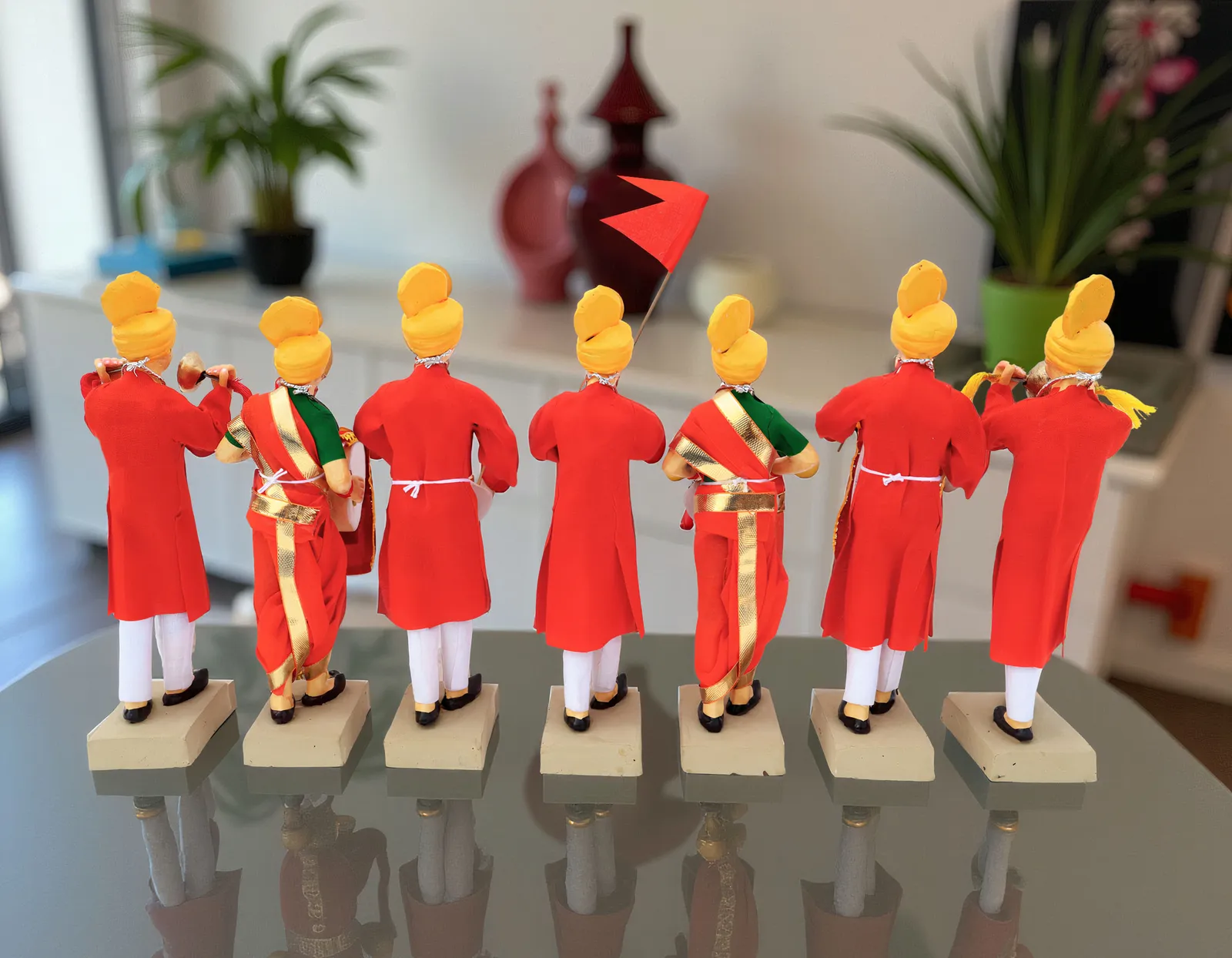 GANPATI VISARJAN Band - Set of 7 | Handmade Terracotta Clay Figurine | Standing Human Figure Idols