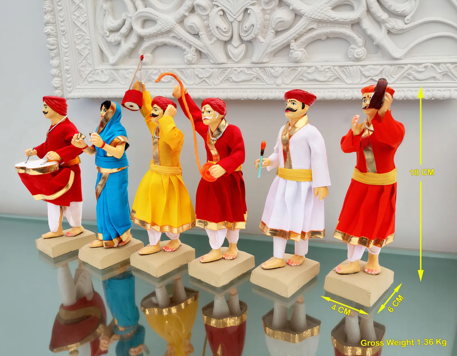 GONDHALI Folk Team - Set of 6 | Handmade Terracotta Clay Figurine | Standing Human Figure Idols