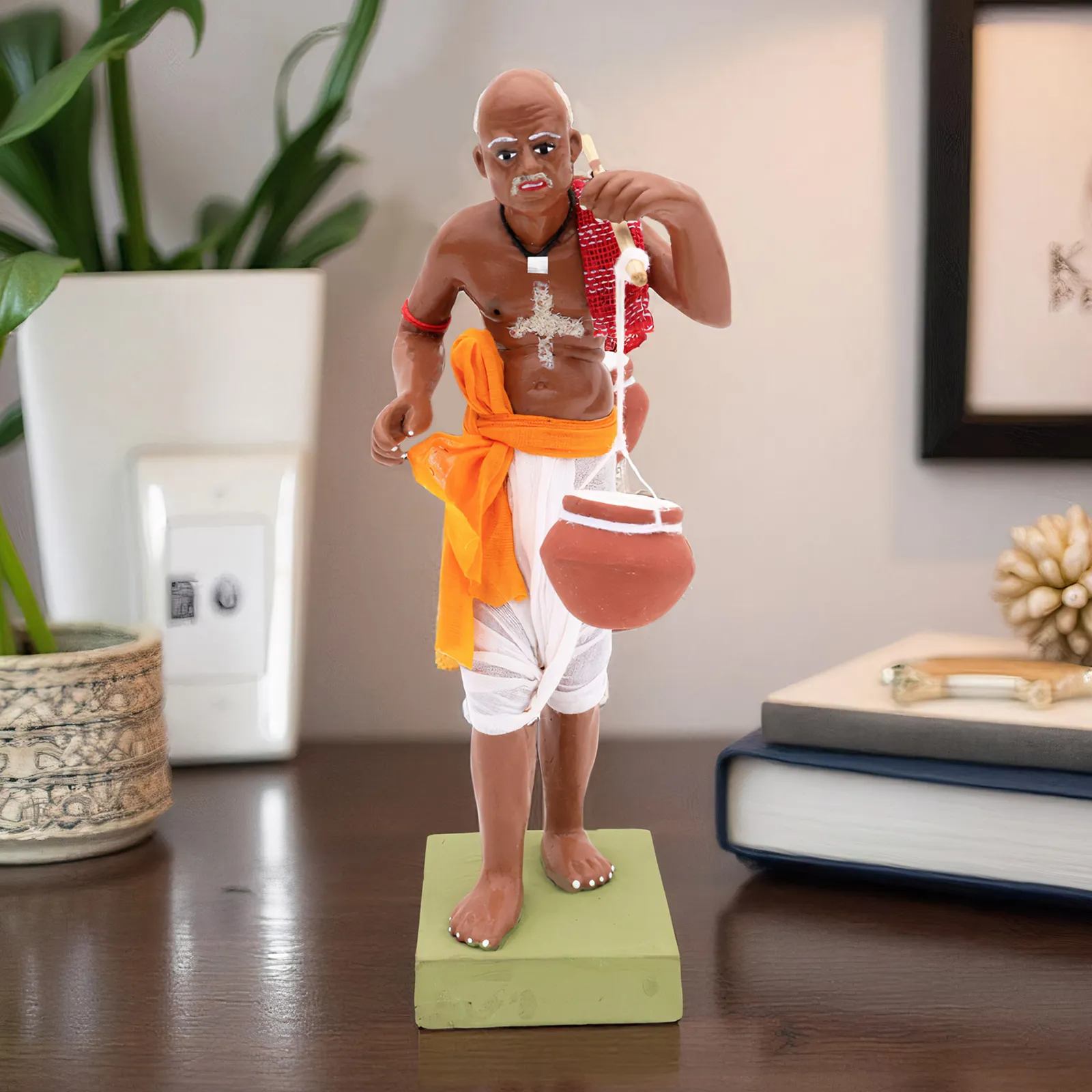 Indian Curd Seller | Handmade Terracotta Clay Figurine | Standing Human Figure Idols