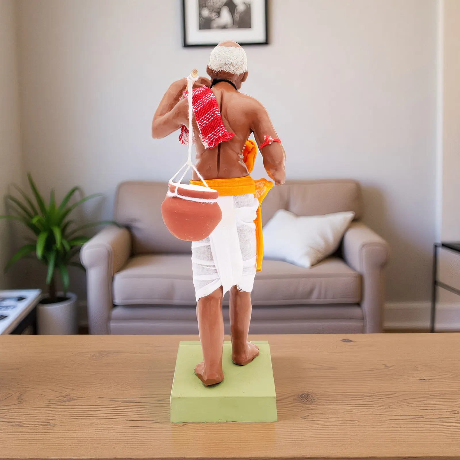 Indian Curd Seller | Handmade Terracotta Clay Figurine | Standing Human Figure Idols